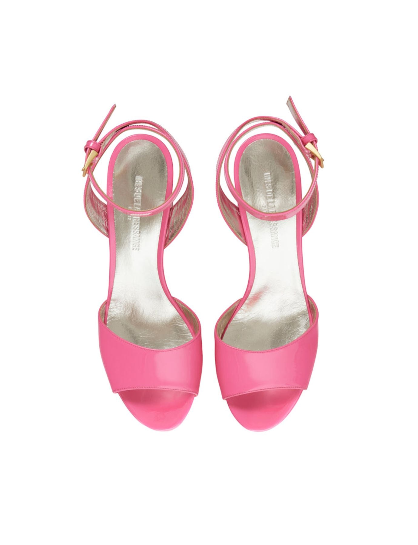 Sandalia con plataforma de charol rosa