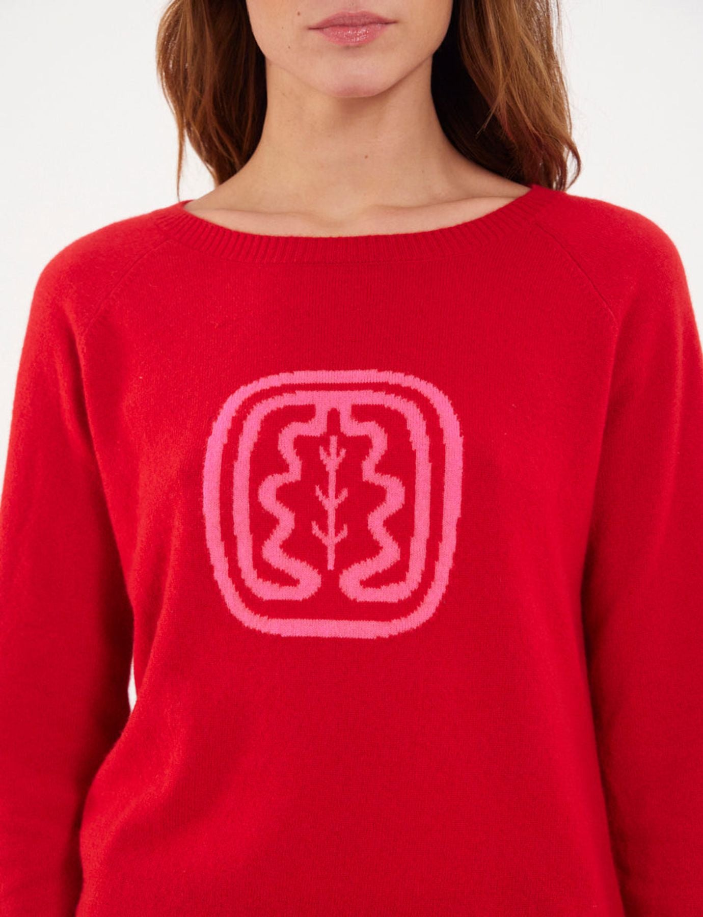 Jersey de cachemira de intarsia con cuello barco Ines x Notshy
