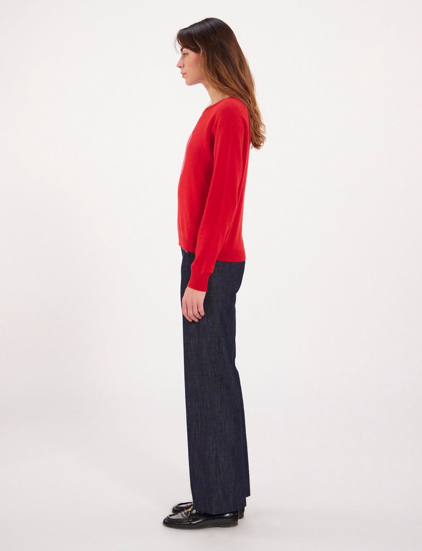 Jersey de cachemira de intarsia con cuello barco Ines x Notshy