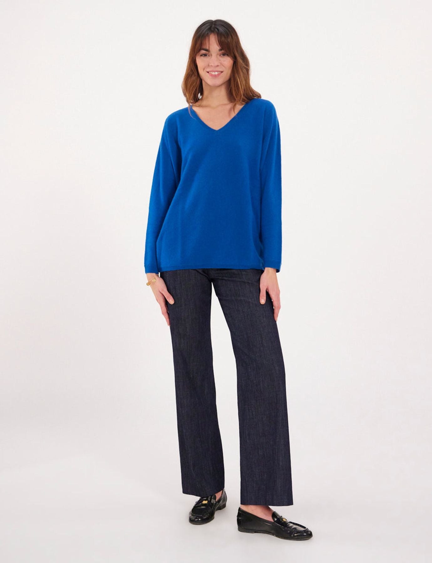 Jersey Ines x cuello de pico con mangas murciélago Notshy