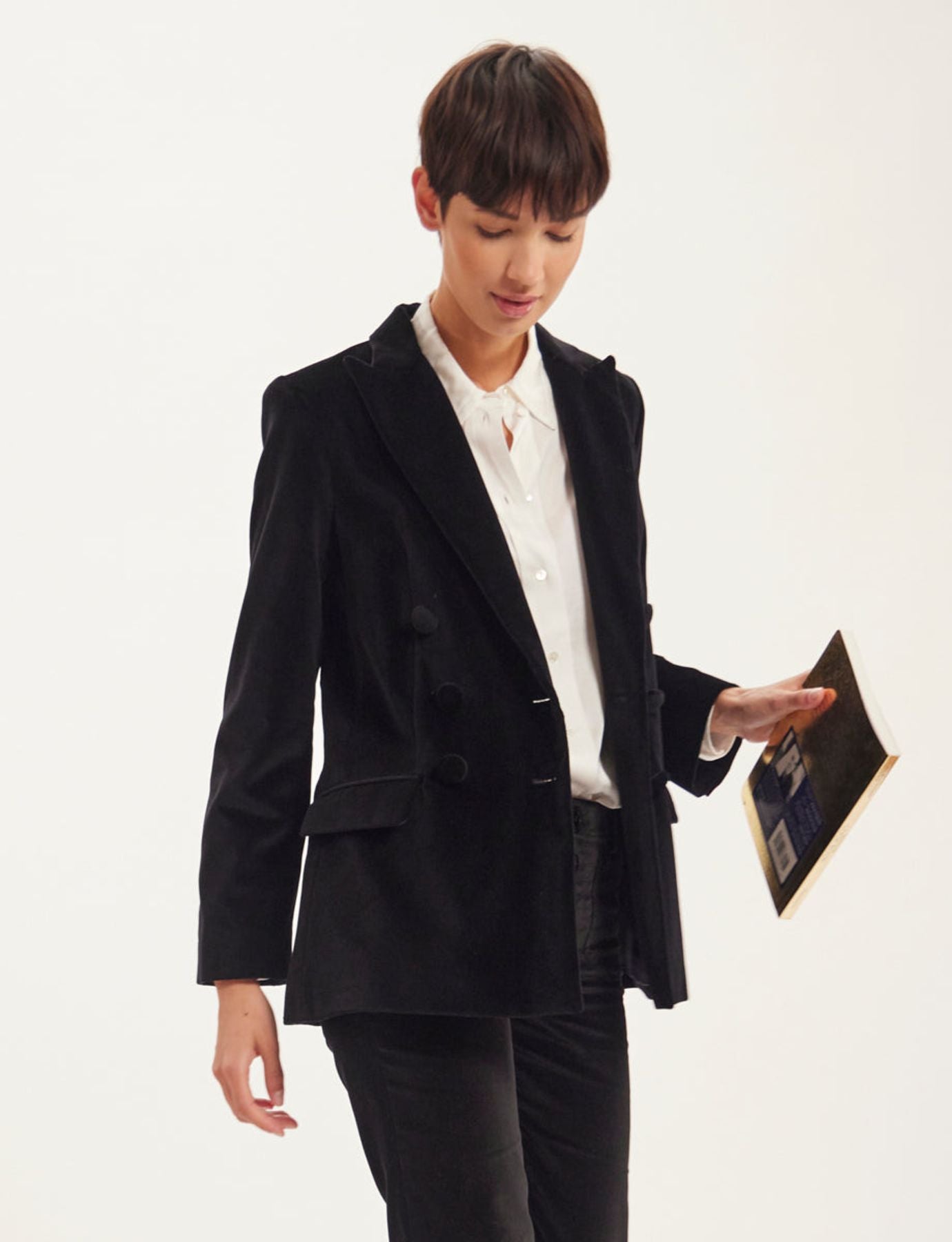 Ezio cotton straight-cut blazer