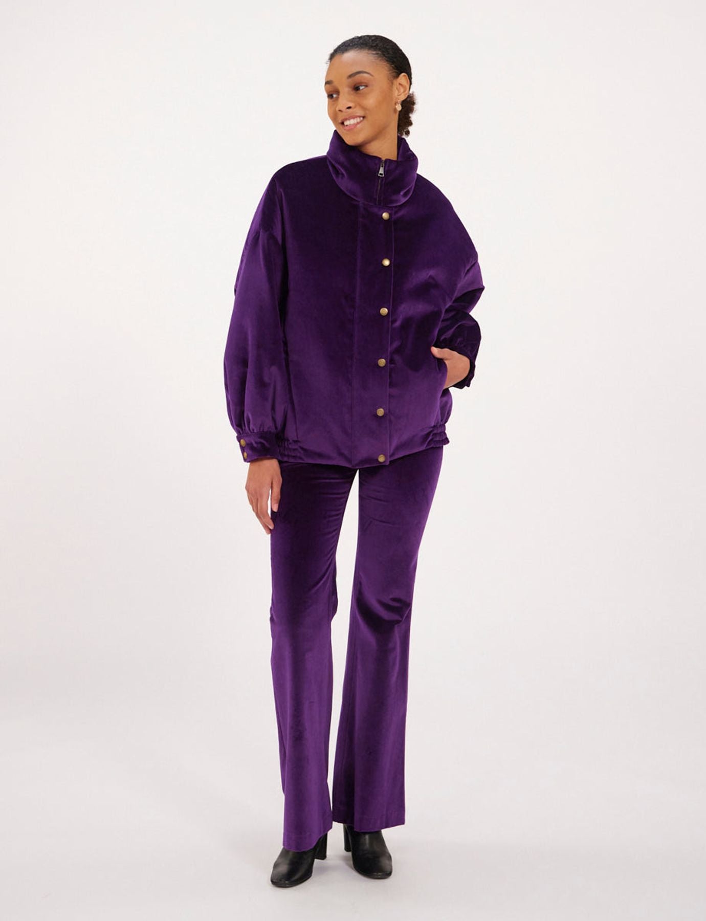 Chaqueta holgada morada Elios