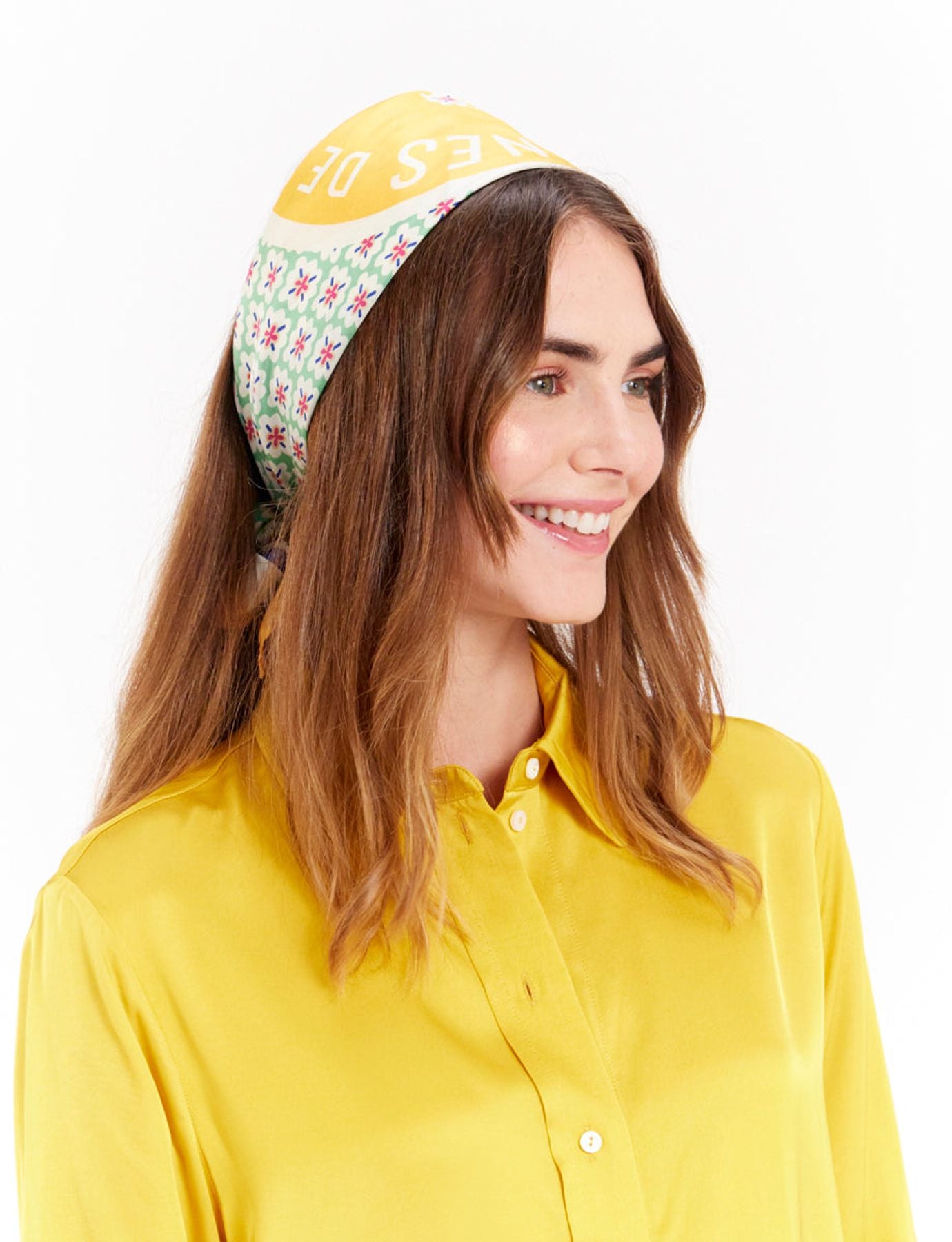 Lewis pañuelo de seda con estampado floral amarillo