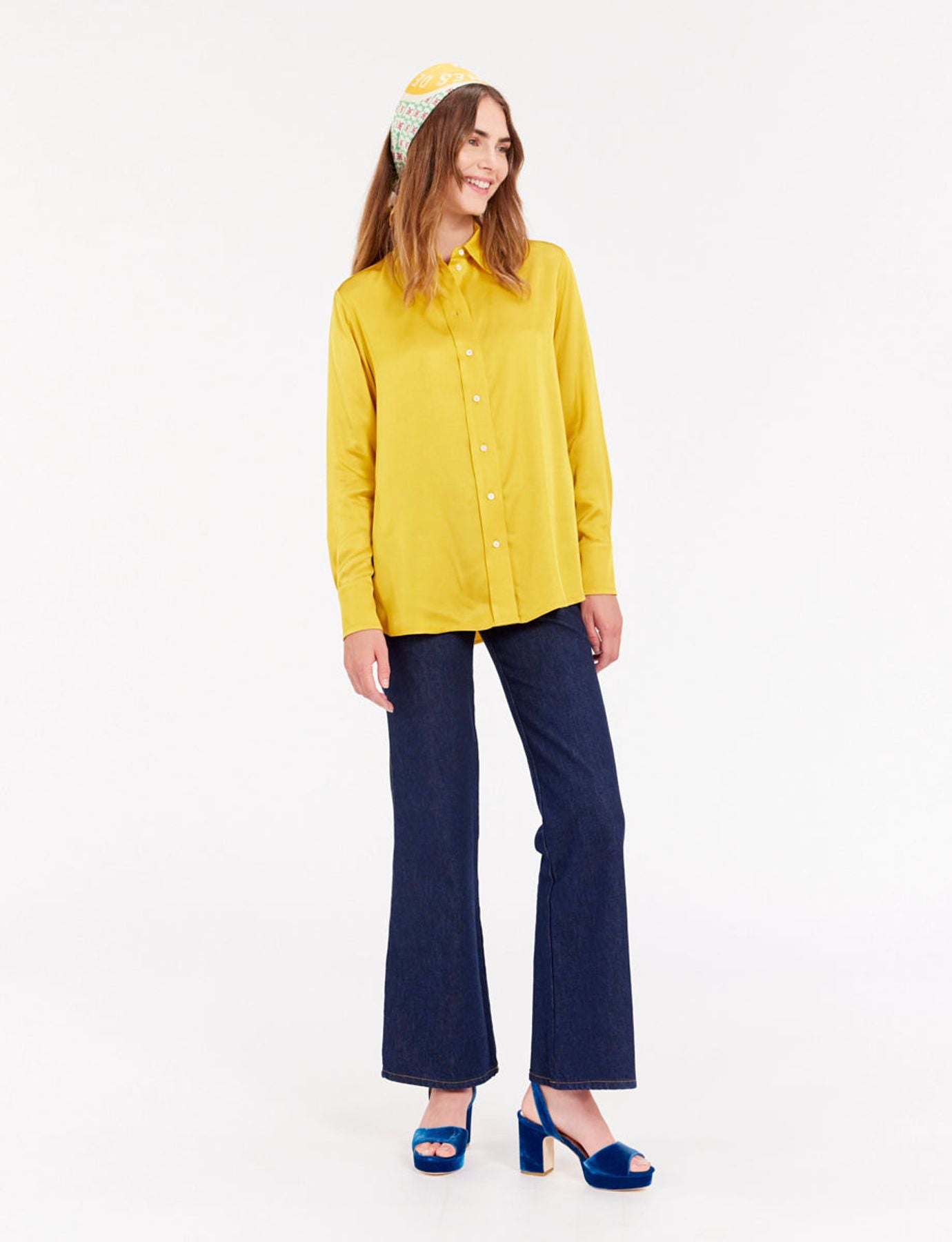 Lewis pañuelo de seda con estampado floral amarillo