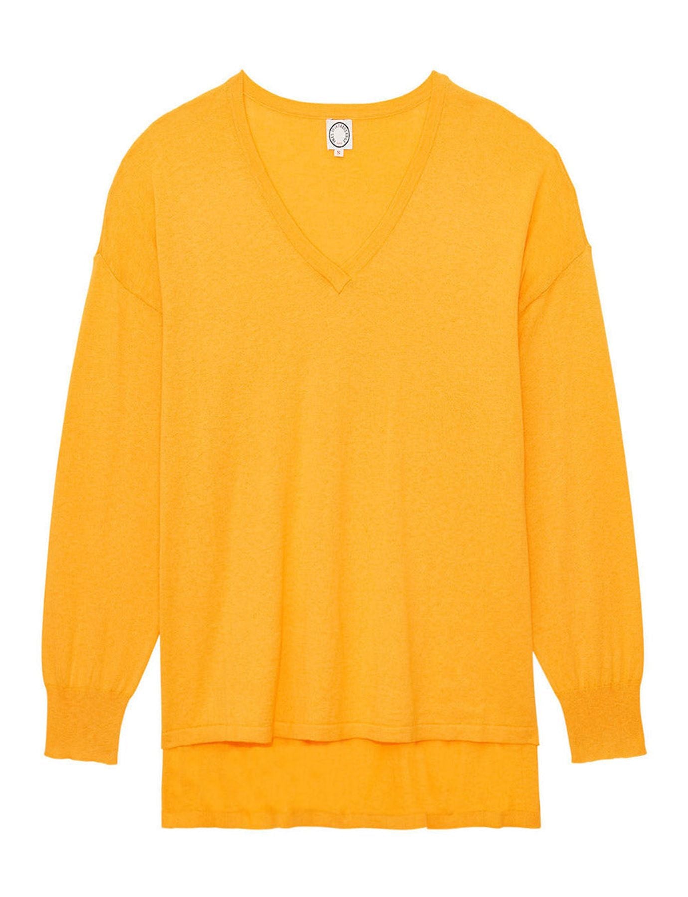 Anton yellow cashmere V-neck jumper