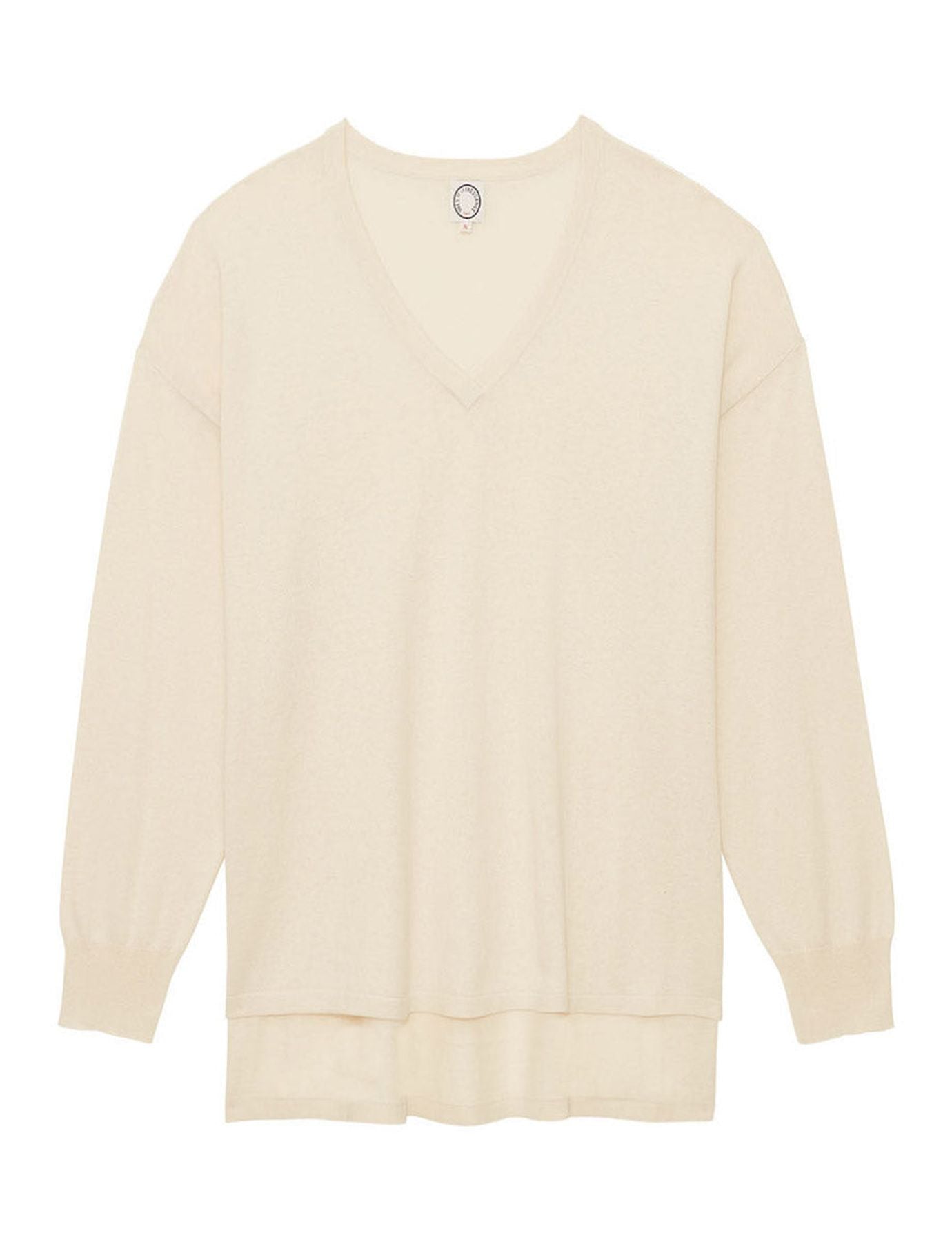 Anton ivory cashmere V-neck jumper