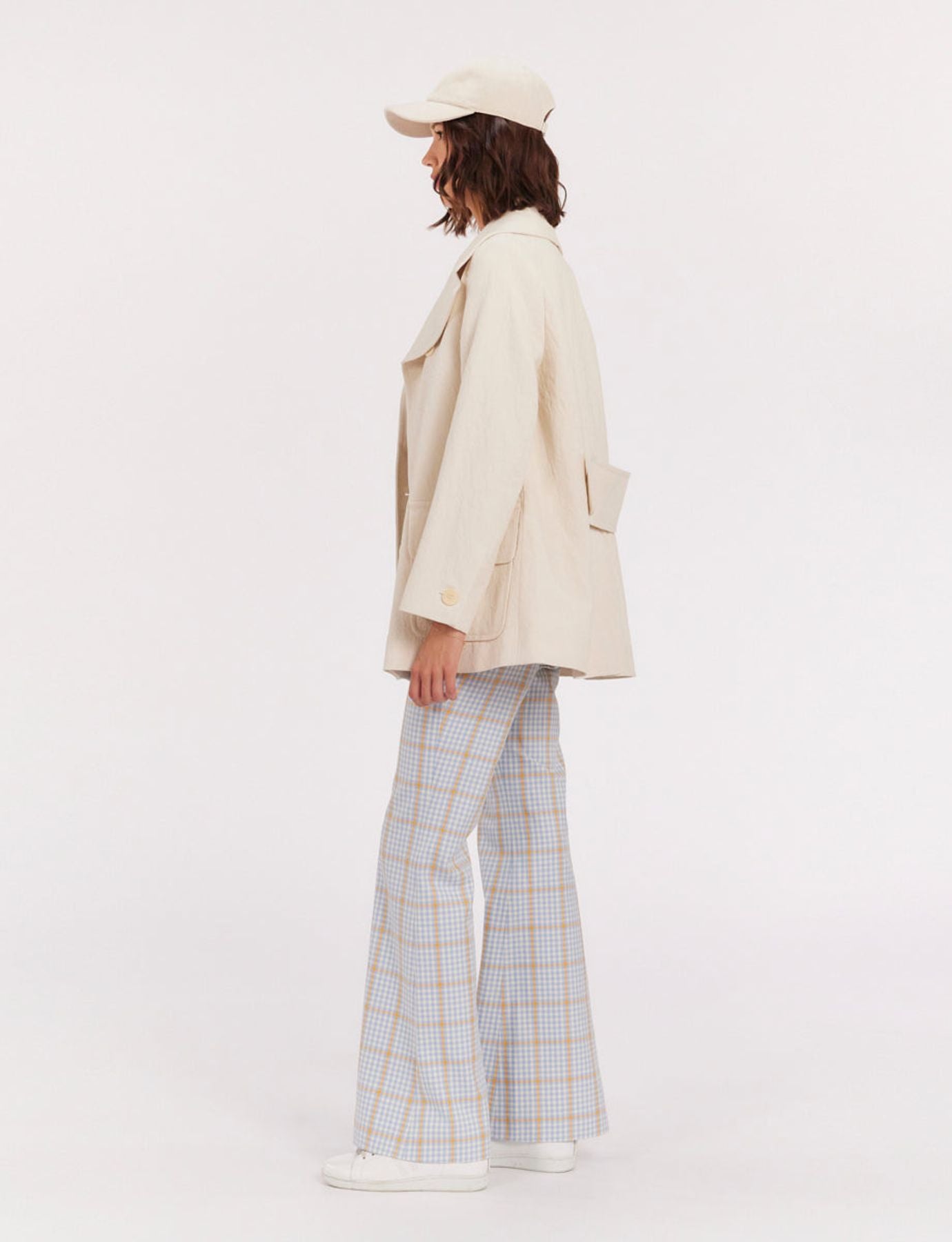 Chaqueta de guisantes marfil Seraphine
