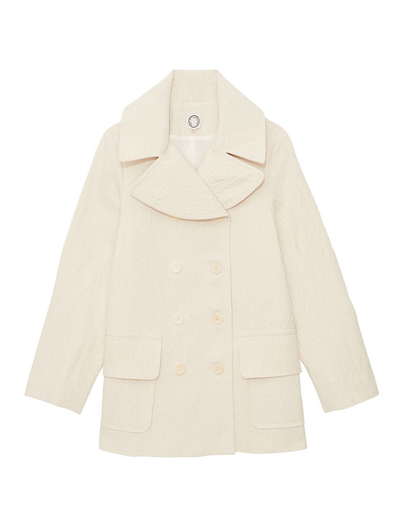 Chaqueta de guisantes marfil Seraphine