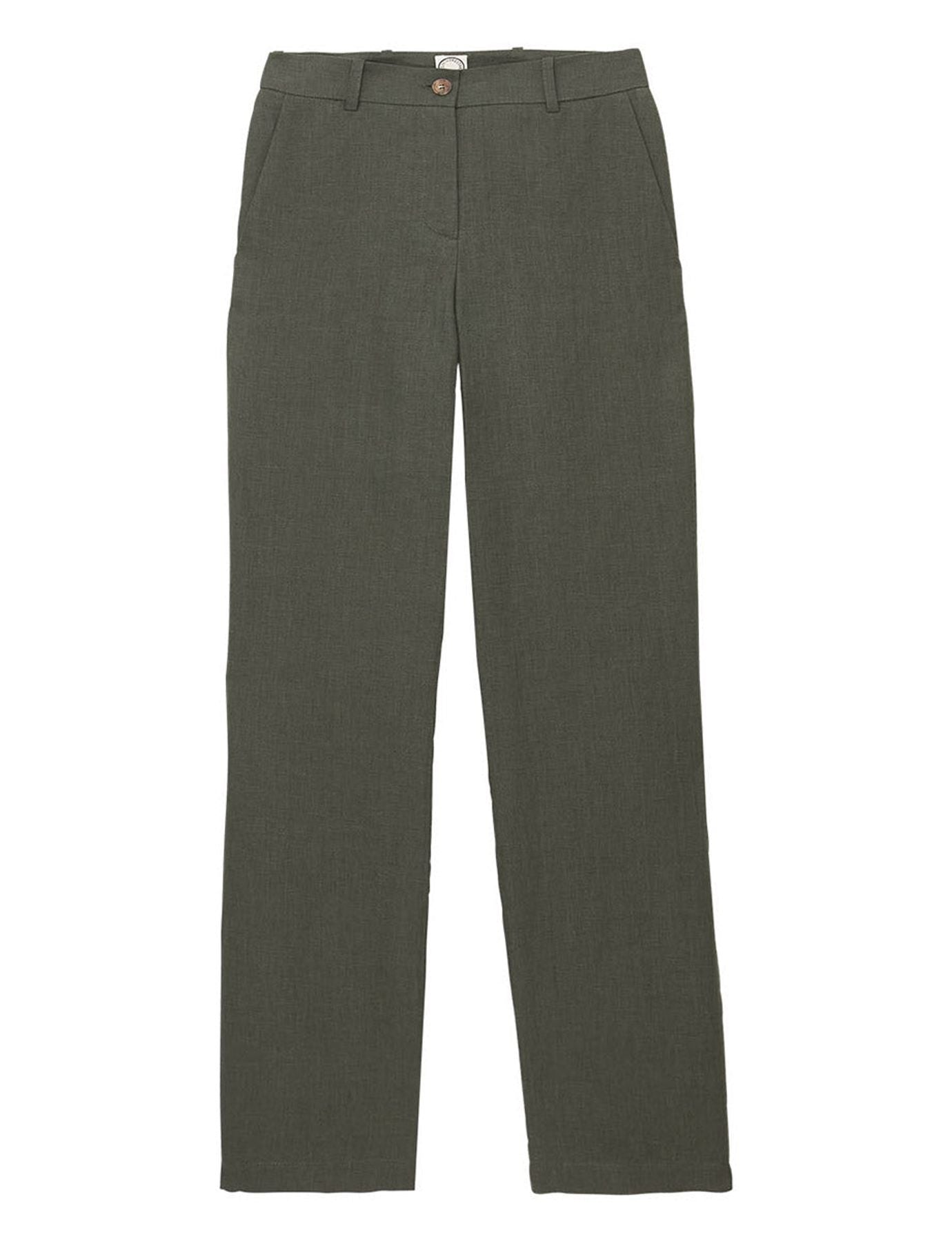 Pantalón Francisco de lino verde oscuro