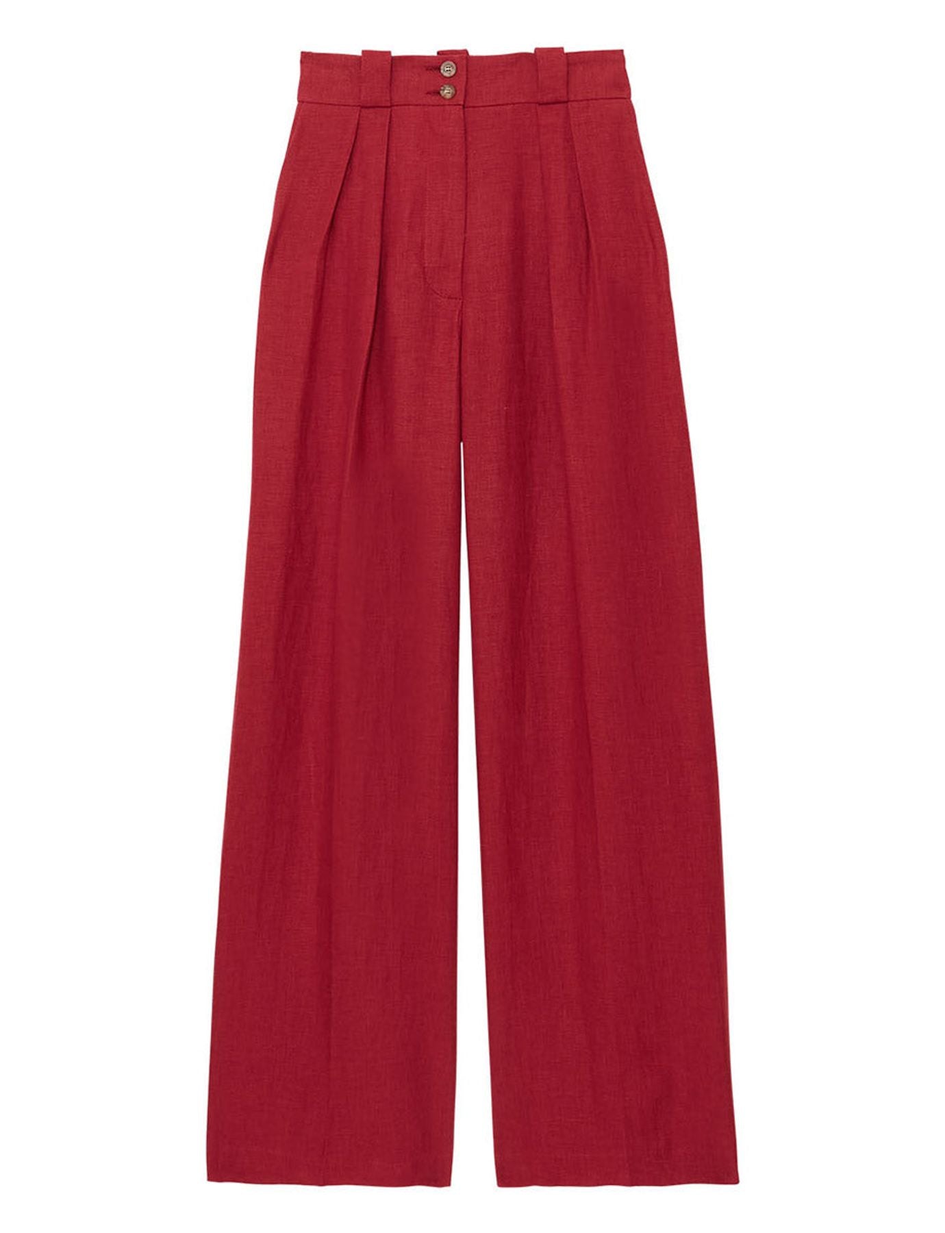 Pantalón Marlène de lino frambuesa
