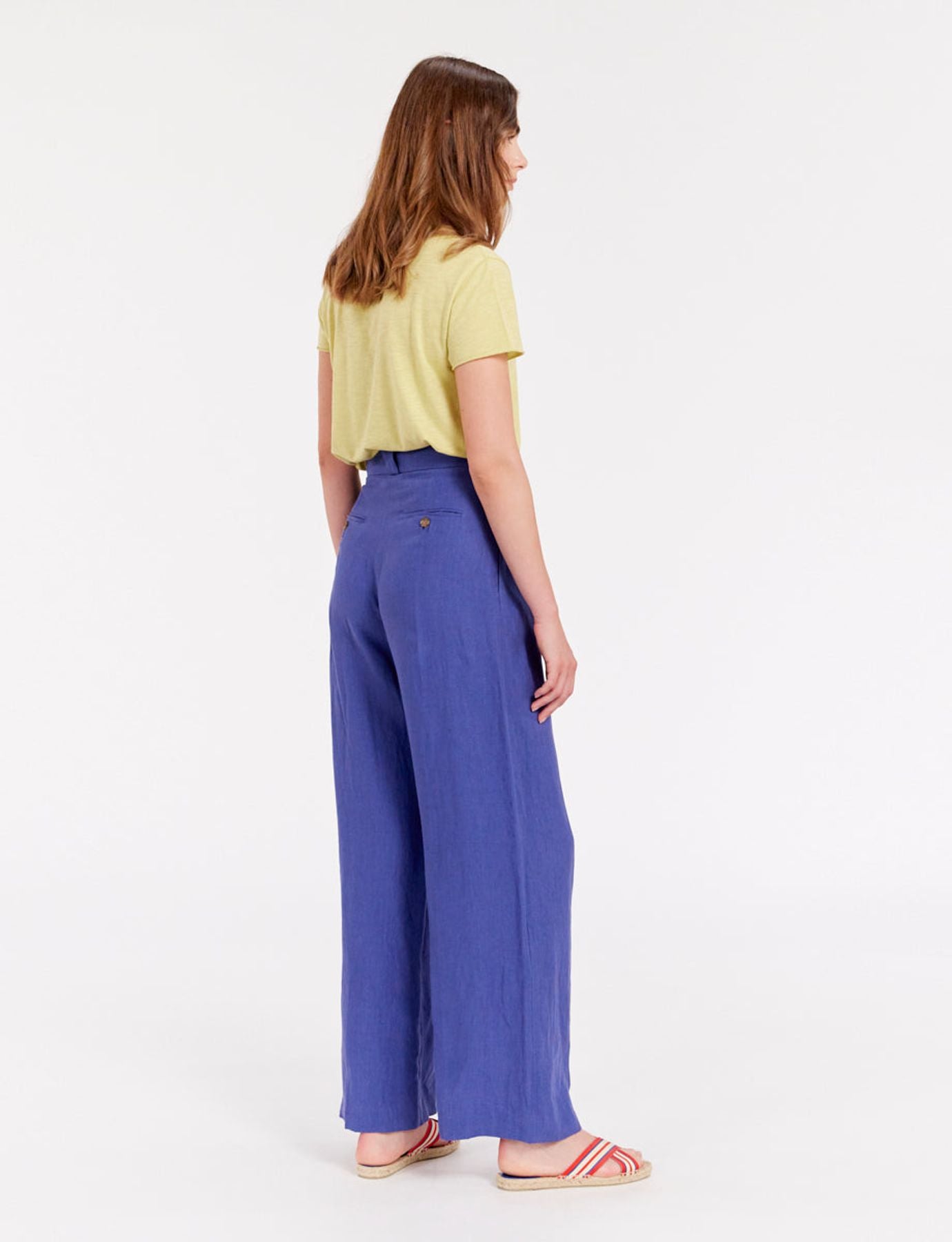 Pantalón Marlène de lino azul