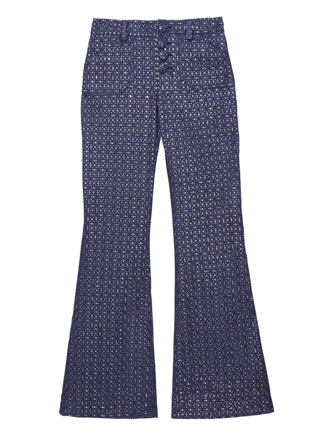 Charlotte navy print trousers