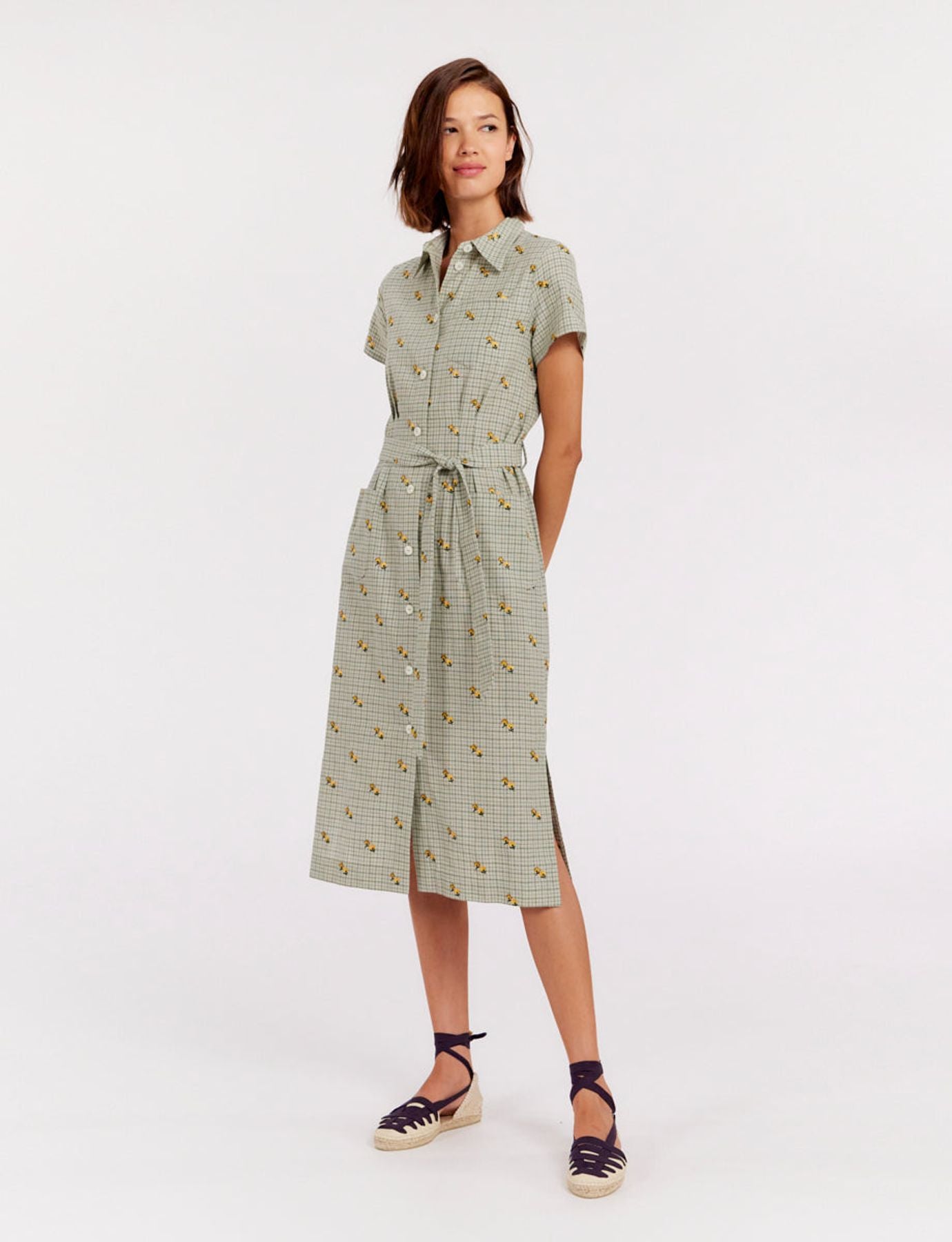Vestido recto Ethel, estampado verde