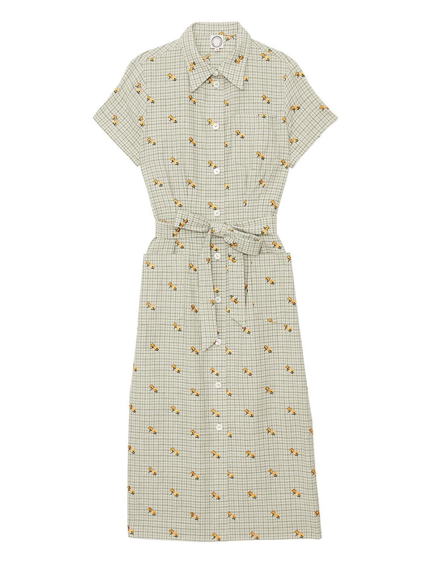 Vestido recto Ethel, estampado verde