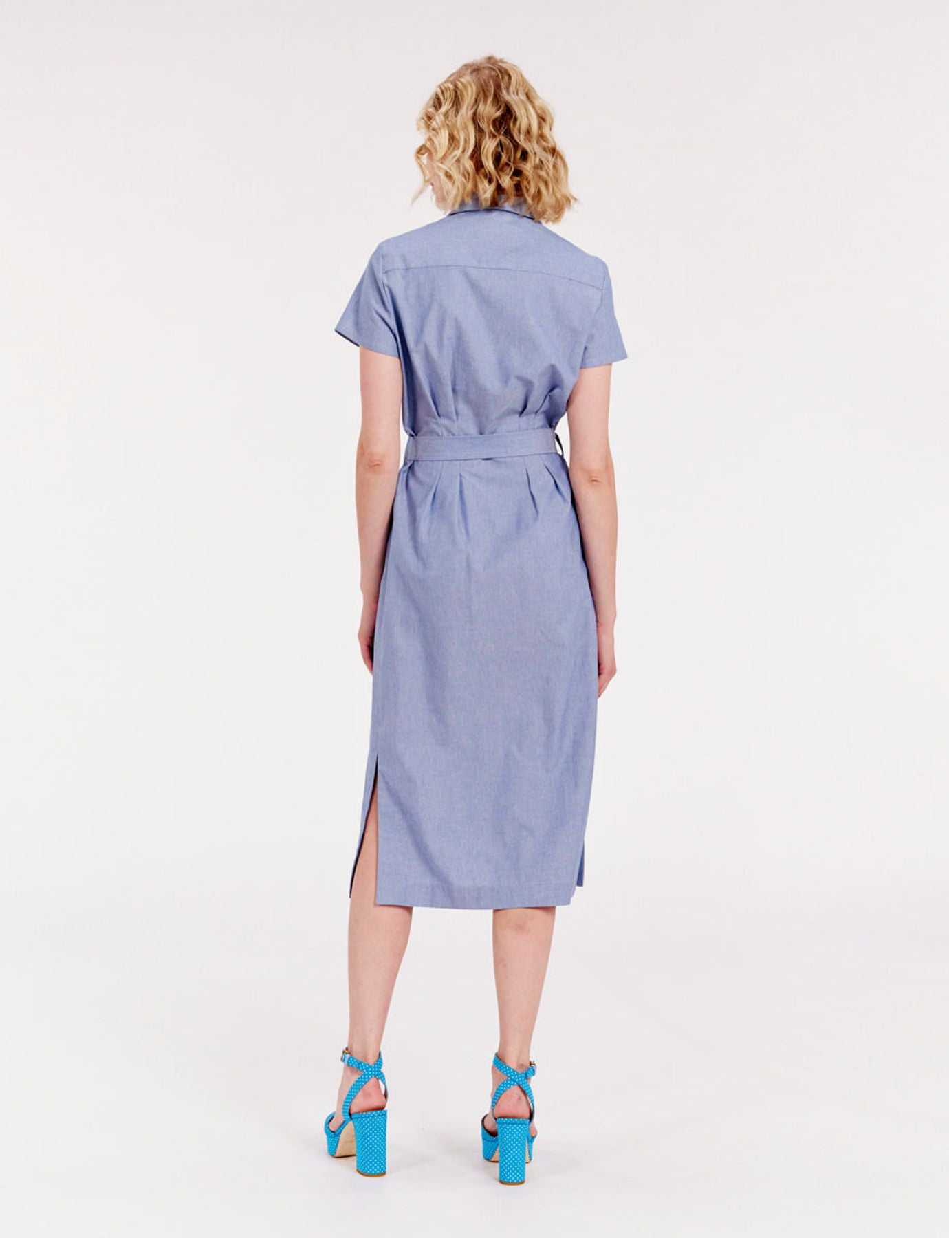 Vestido azul recto Ethel