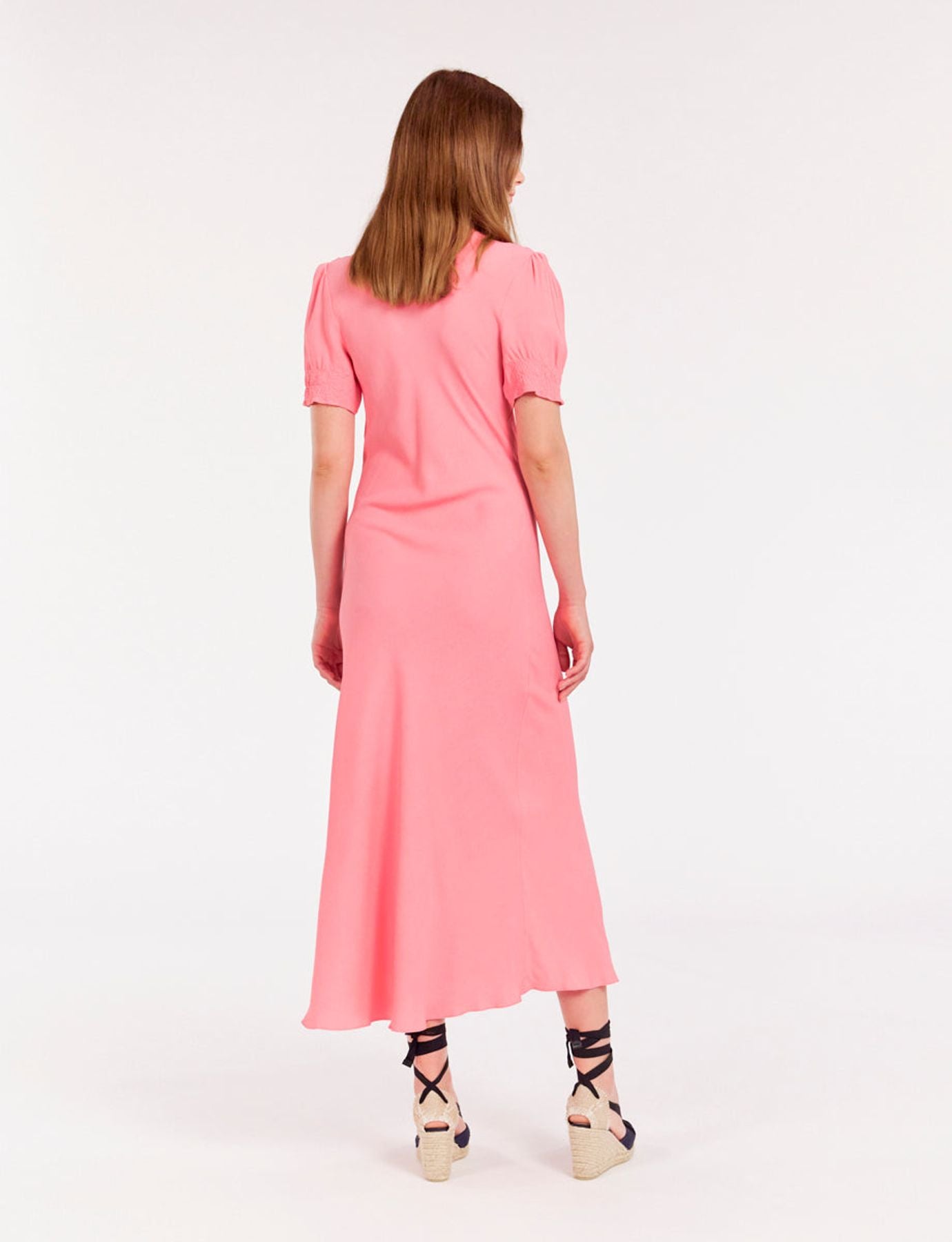 Vestido largo rosa cerise