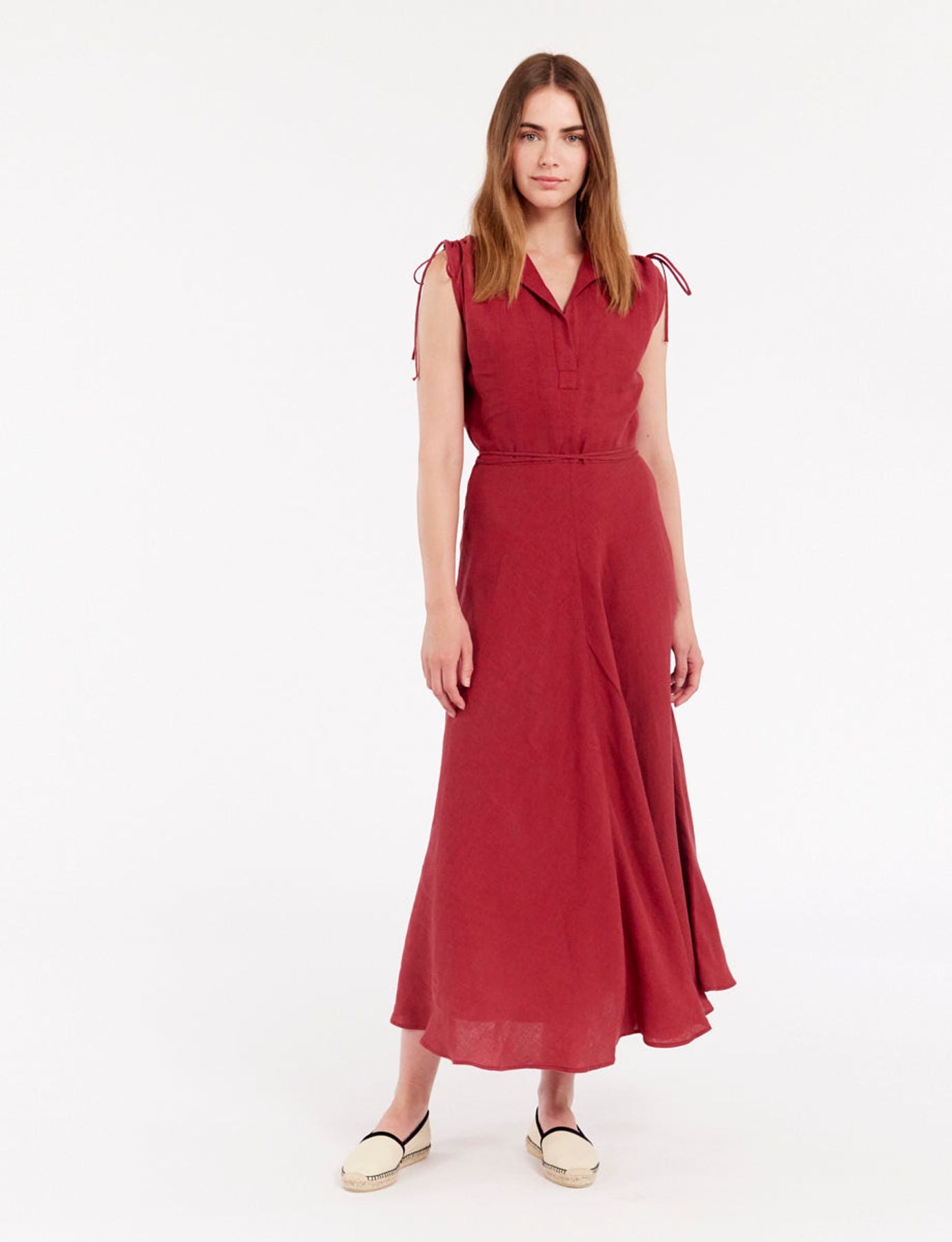 Raspberry linen dress Violine