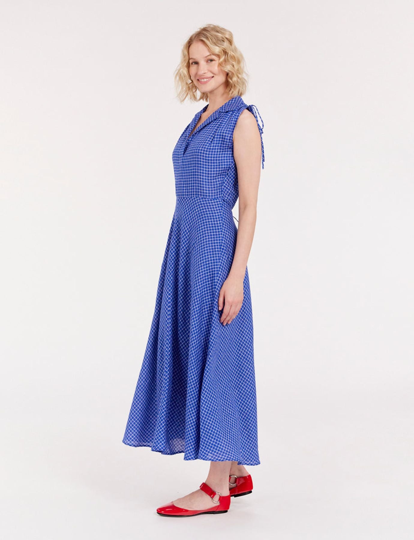 Vestido Violine de lino azul