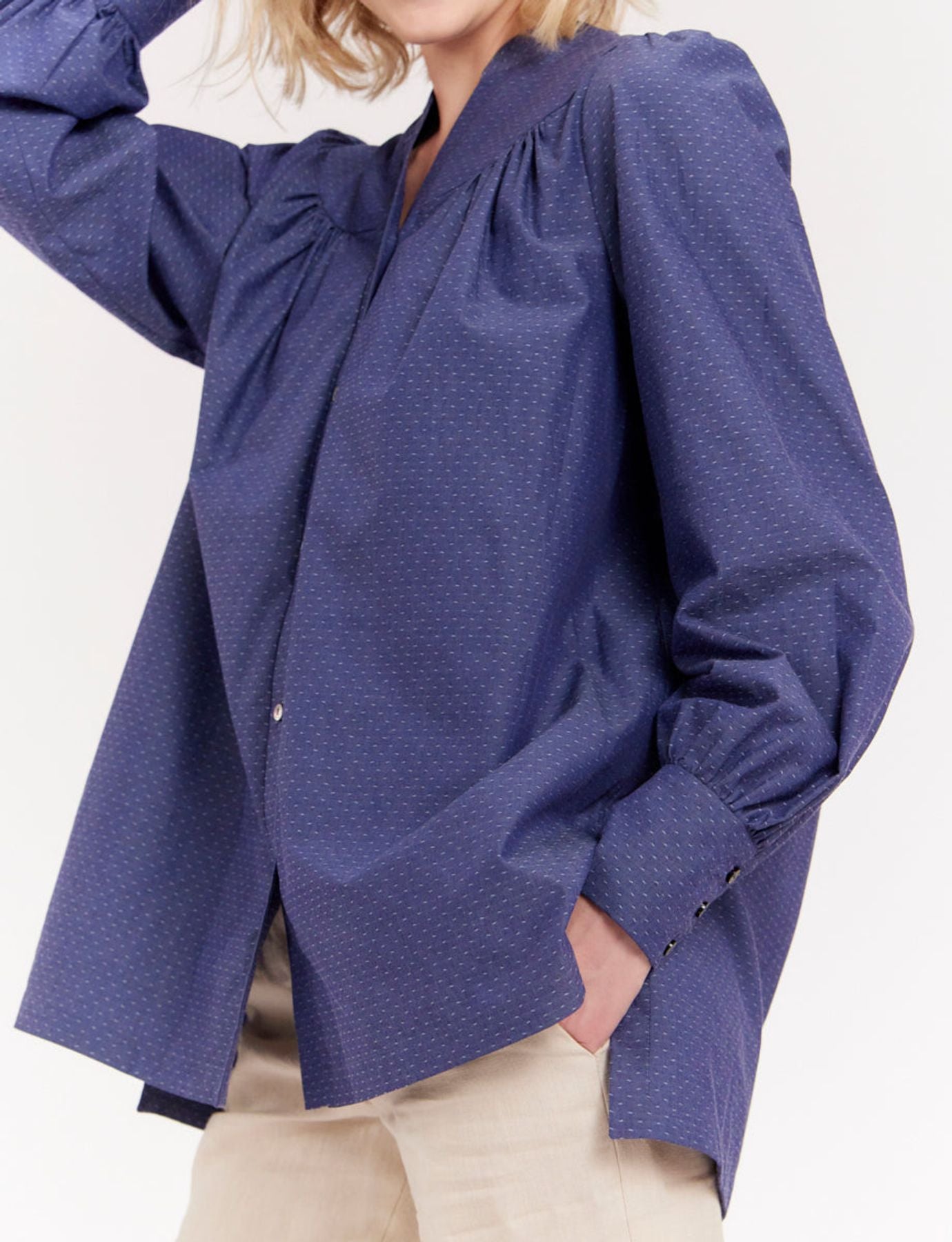 Ornella blue denim blouse
