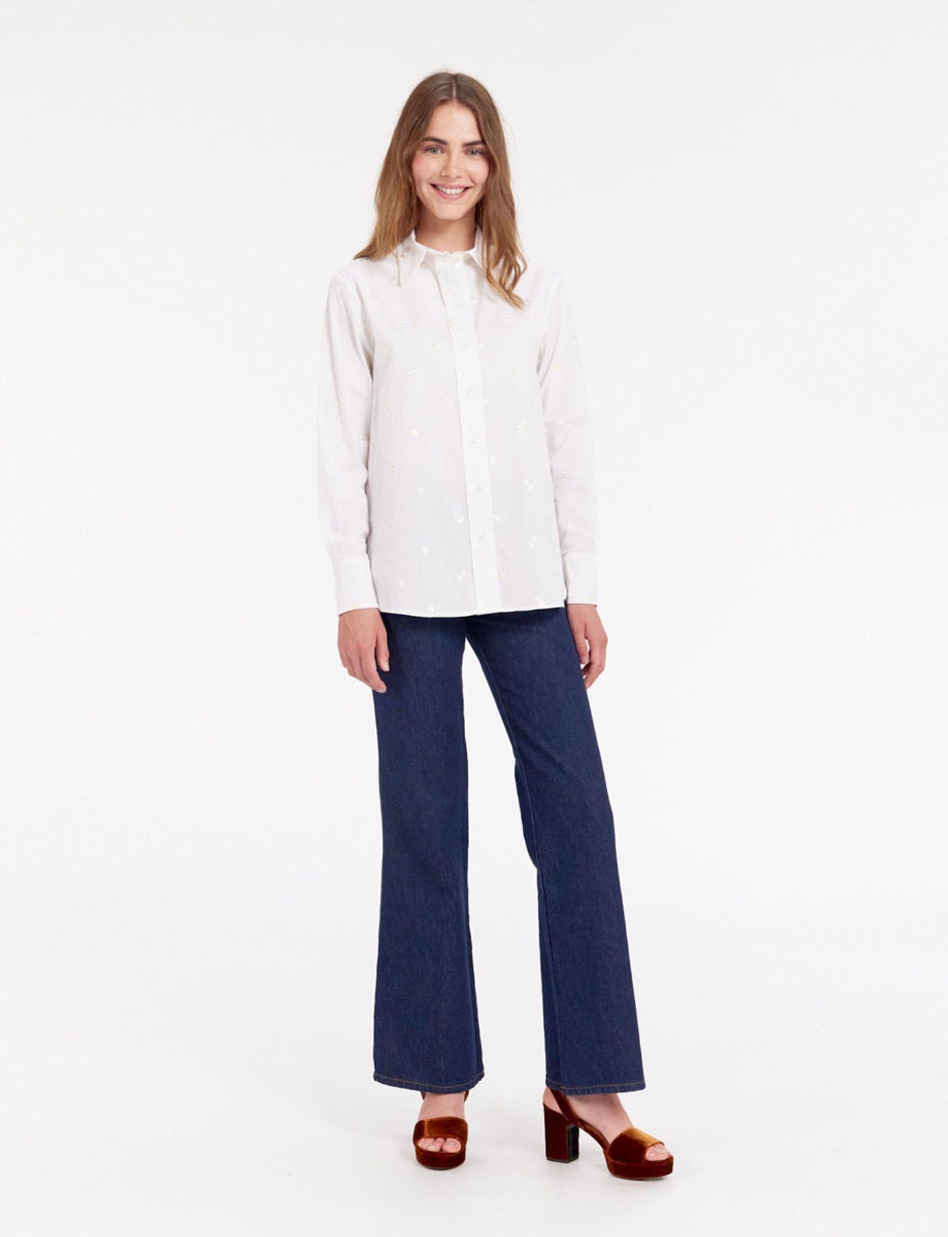 Camisa blanca Maureen con bordados