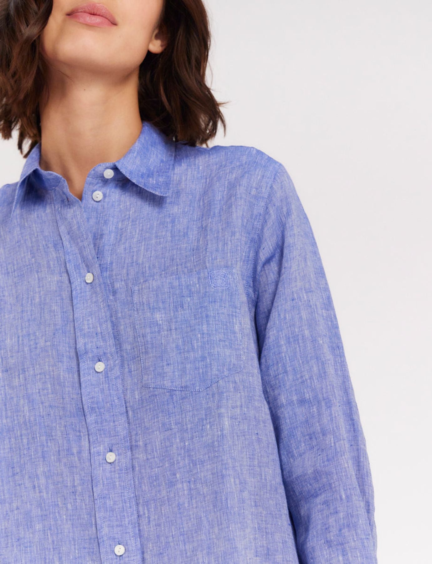 Maureen blue linen shirt