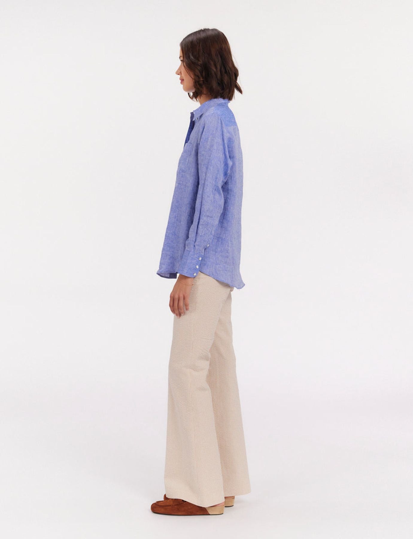 Maureen blue linen shirt