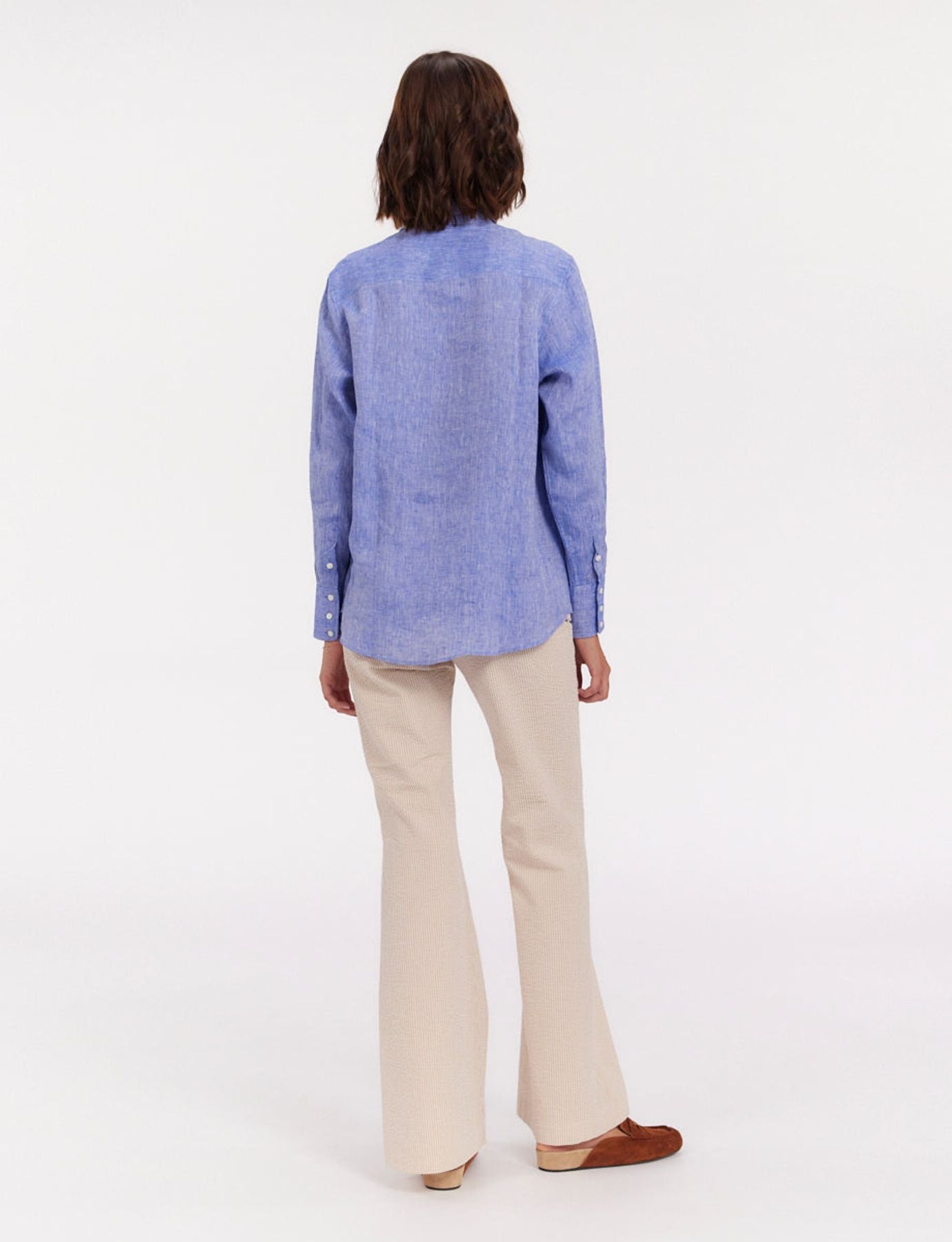Maureen blue linen shirt