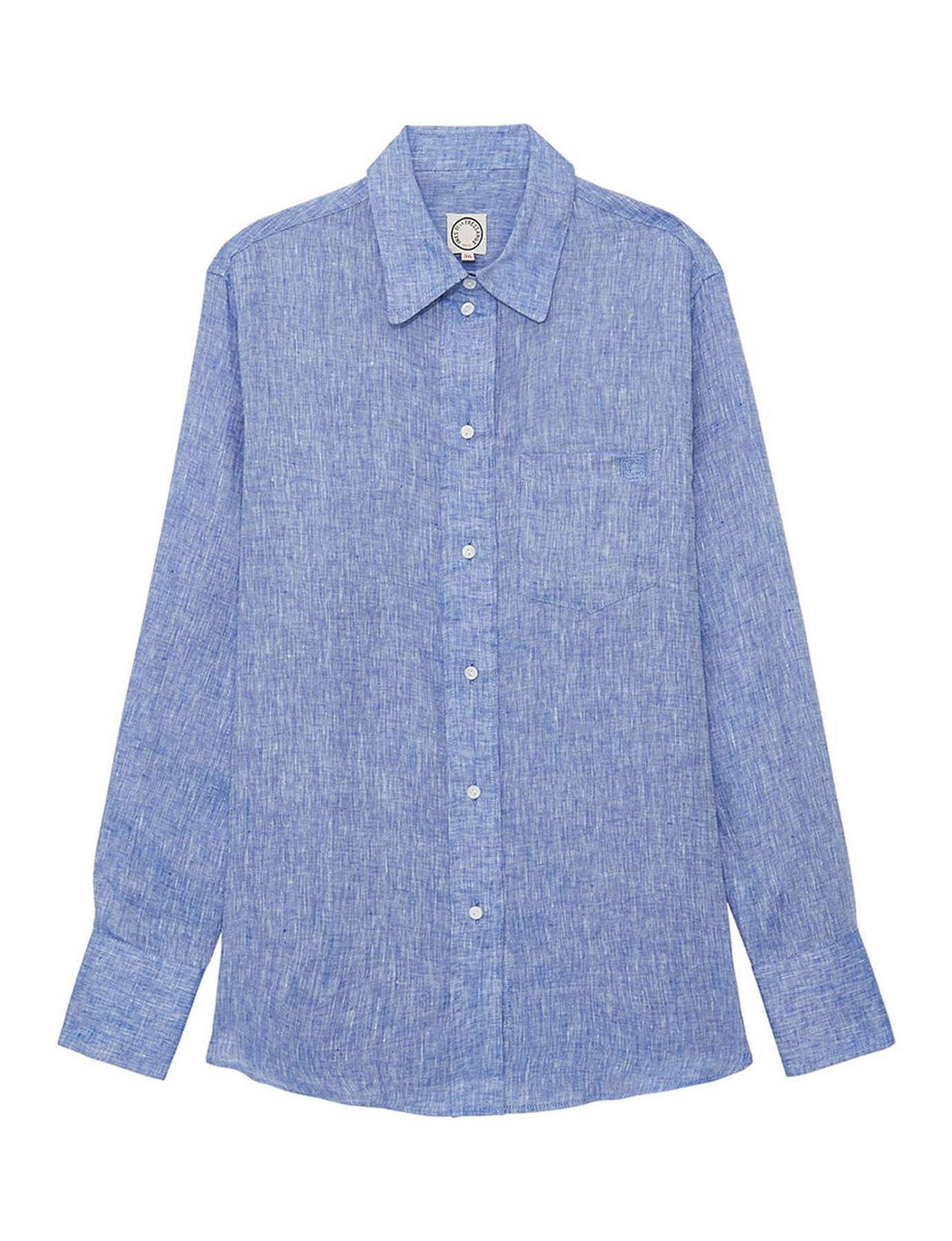 Maureen blue linen shirt