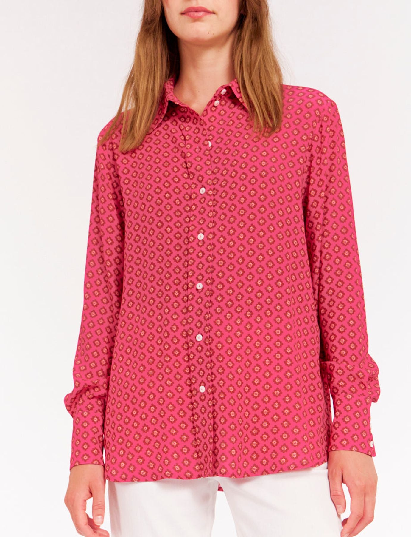 Maureen pink crepe shirt