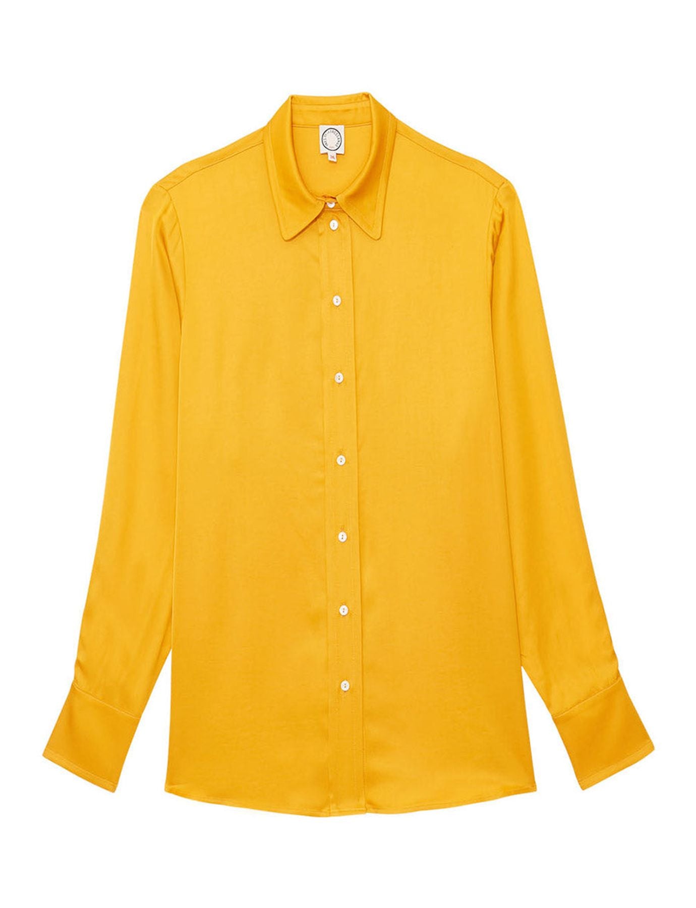Maureen yellow buttercup satin shirt