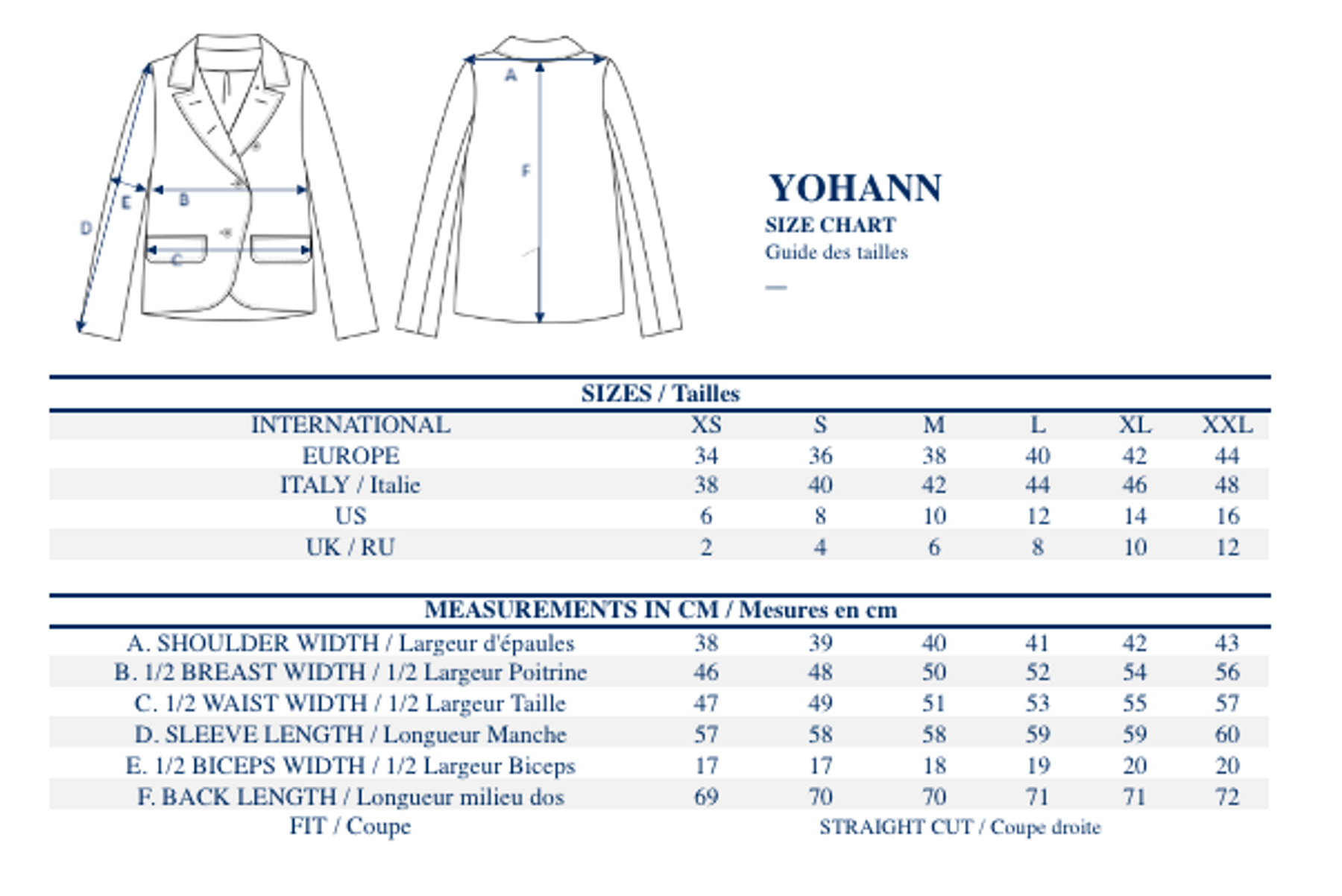 Yohan midnight blue wool jacket