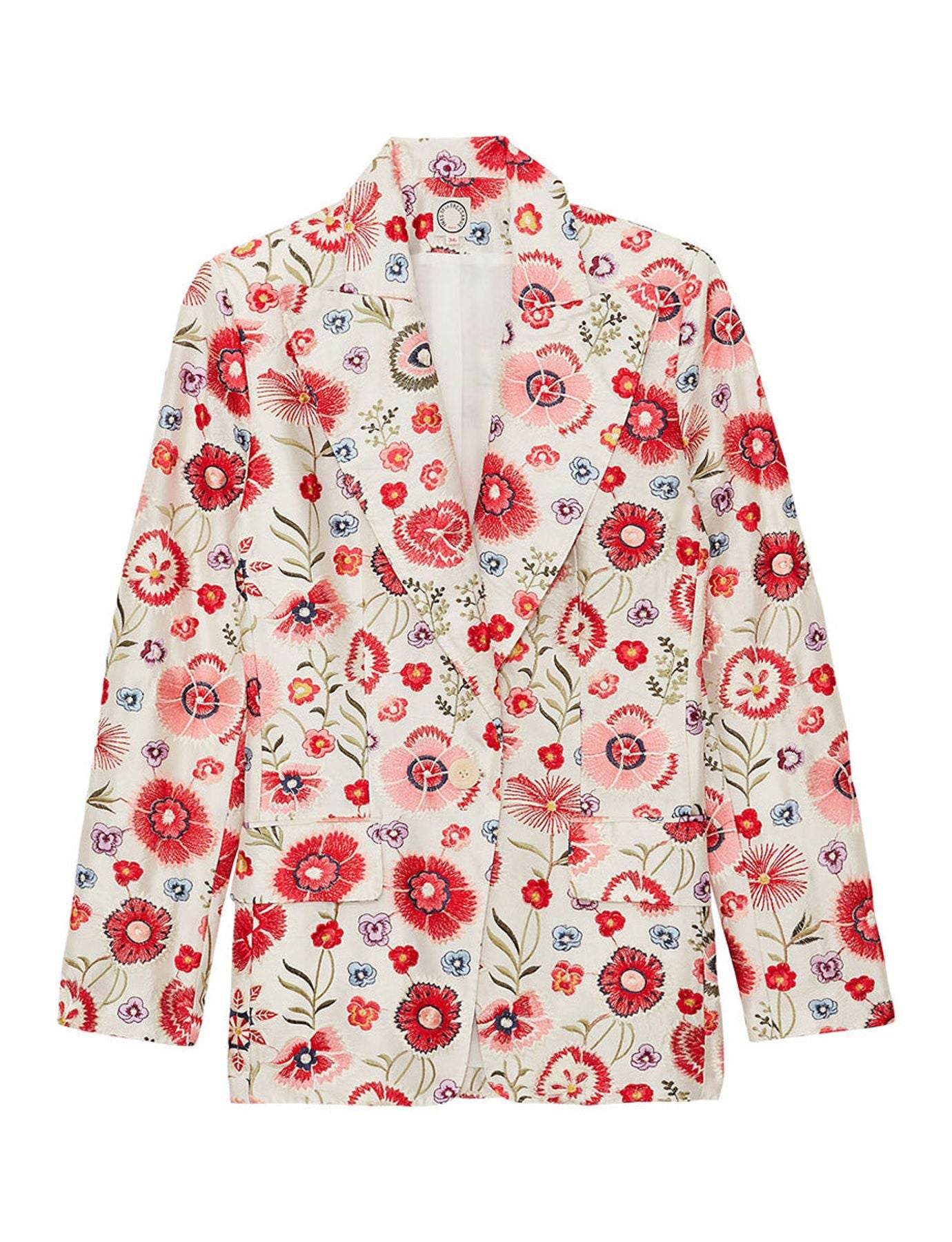 Chaqueta paloma bordada multicolor