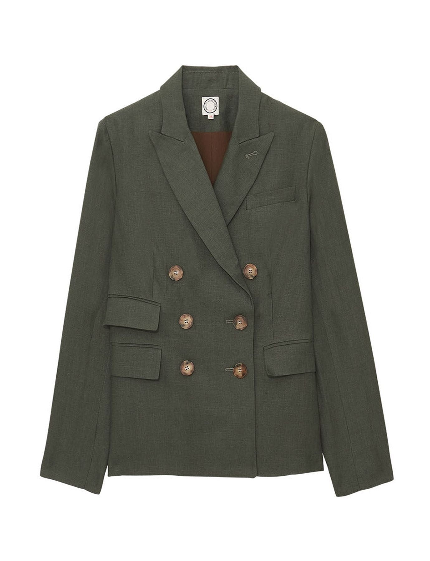 Chaqueta Maurice de lino verde oscuro