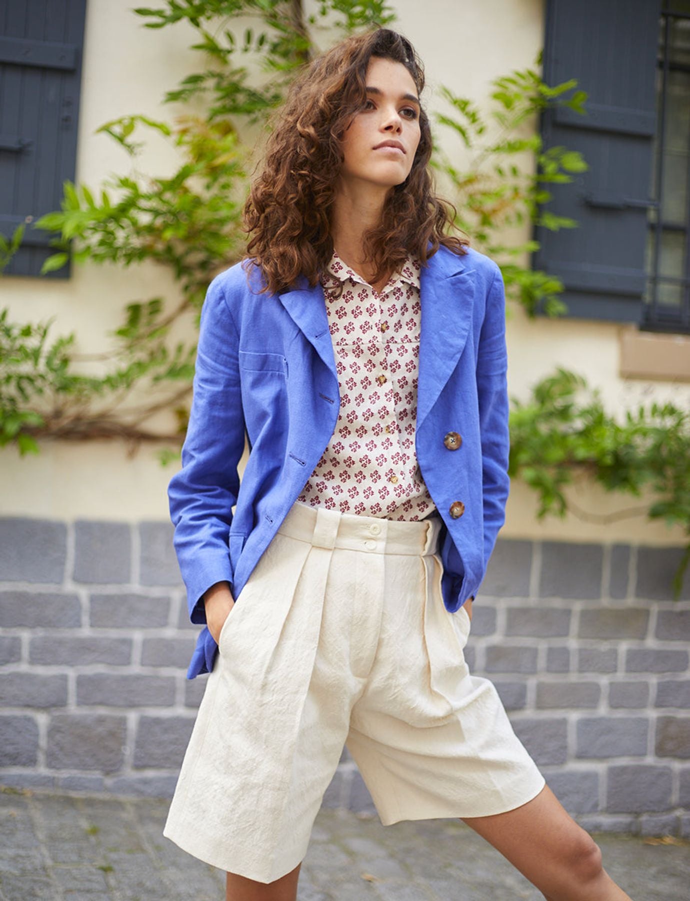 Constance blouse in printed linen