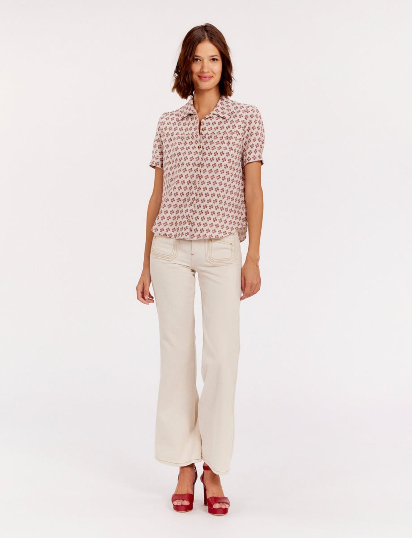 Constance blouse in printed linen