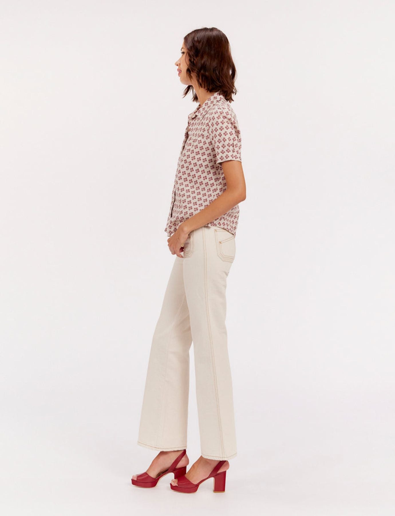 Constance blouse in printed linen