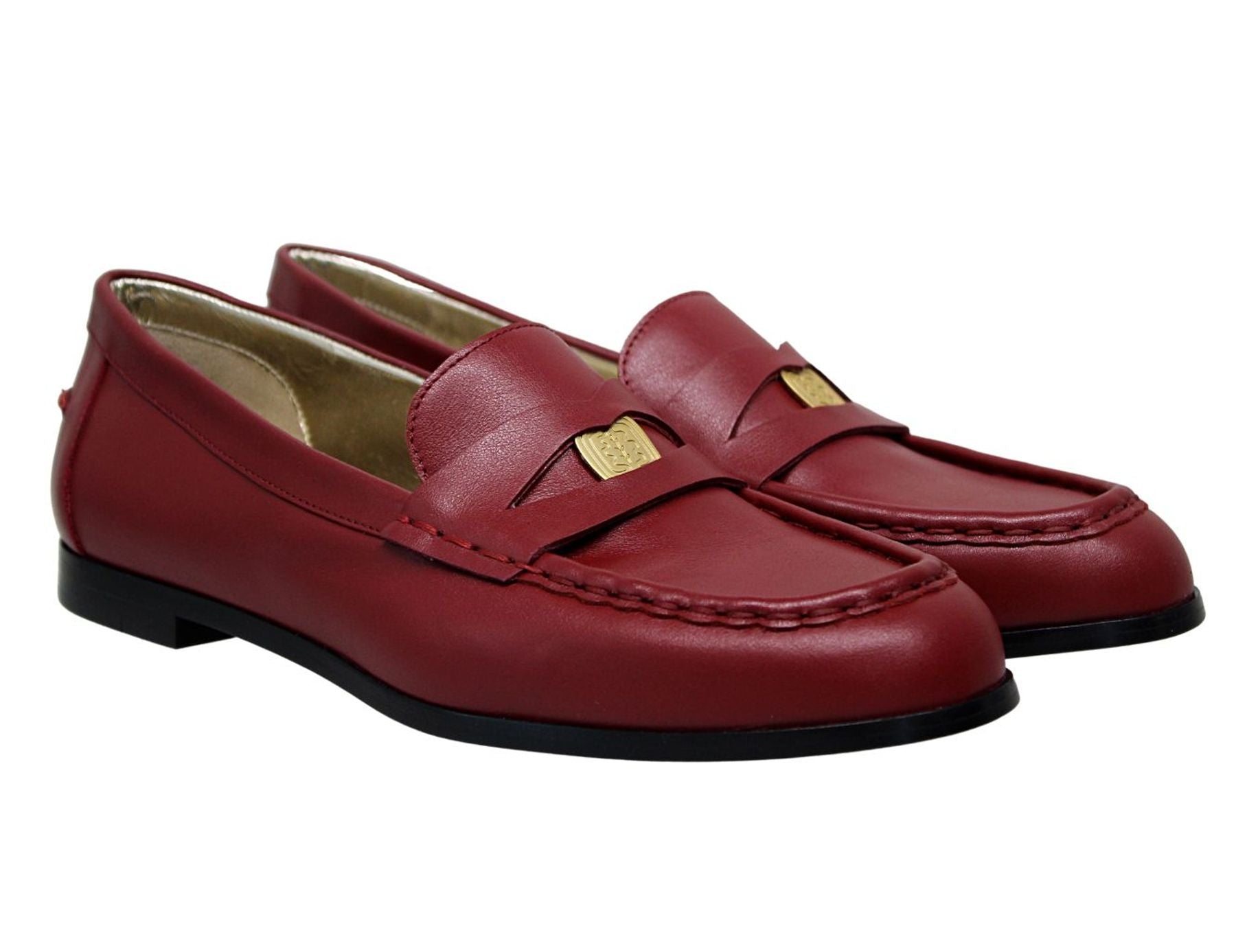 Red leather moccasin