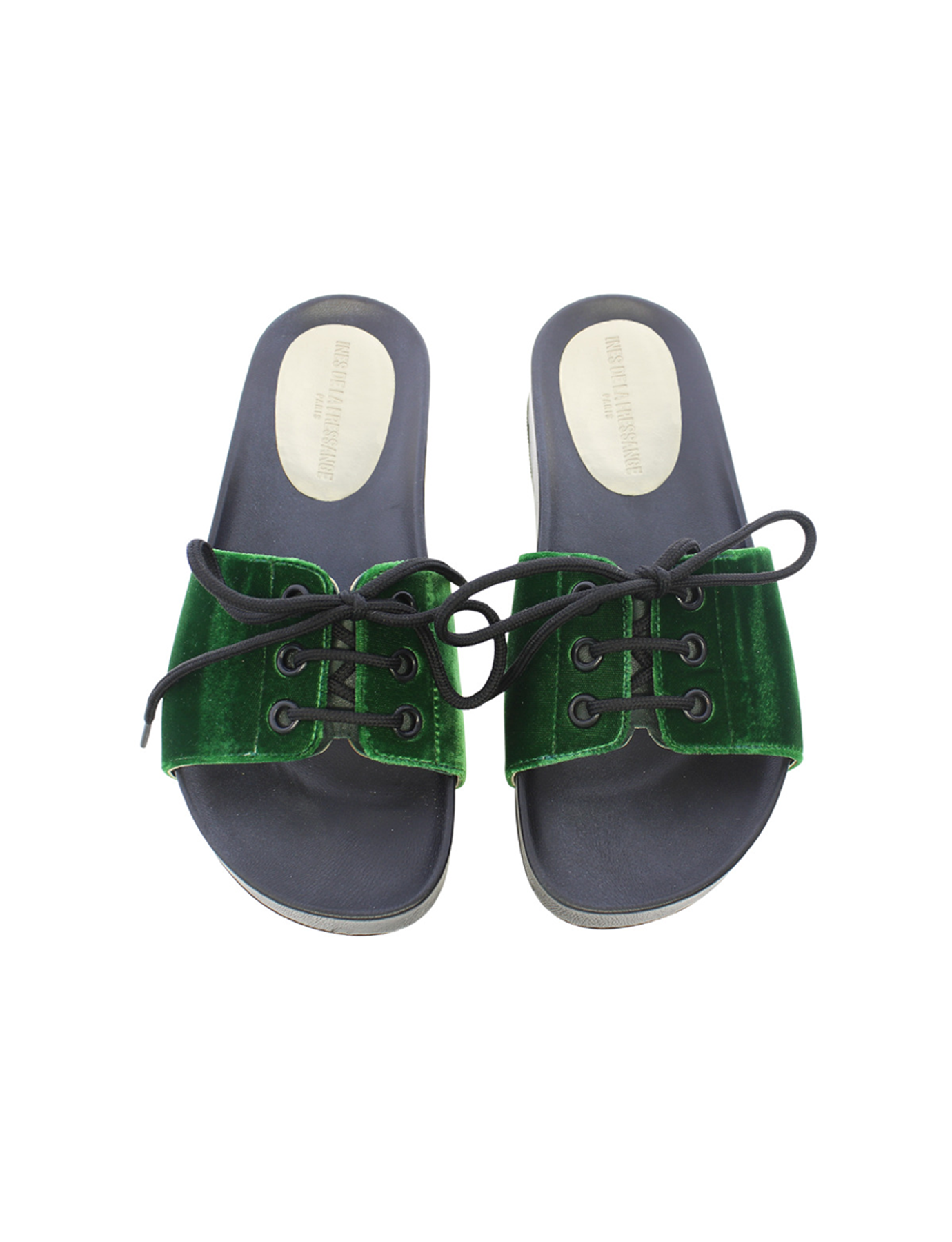 Green lace-up mule