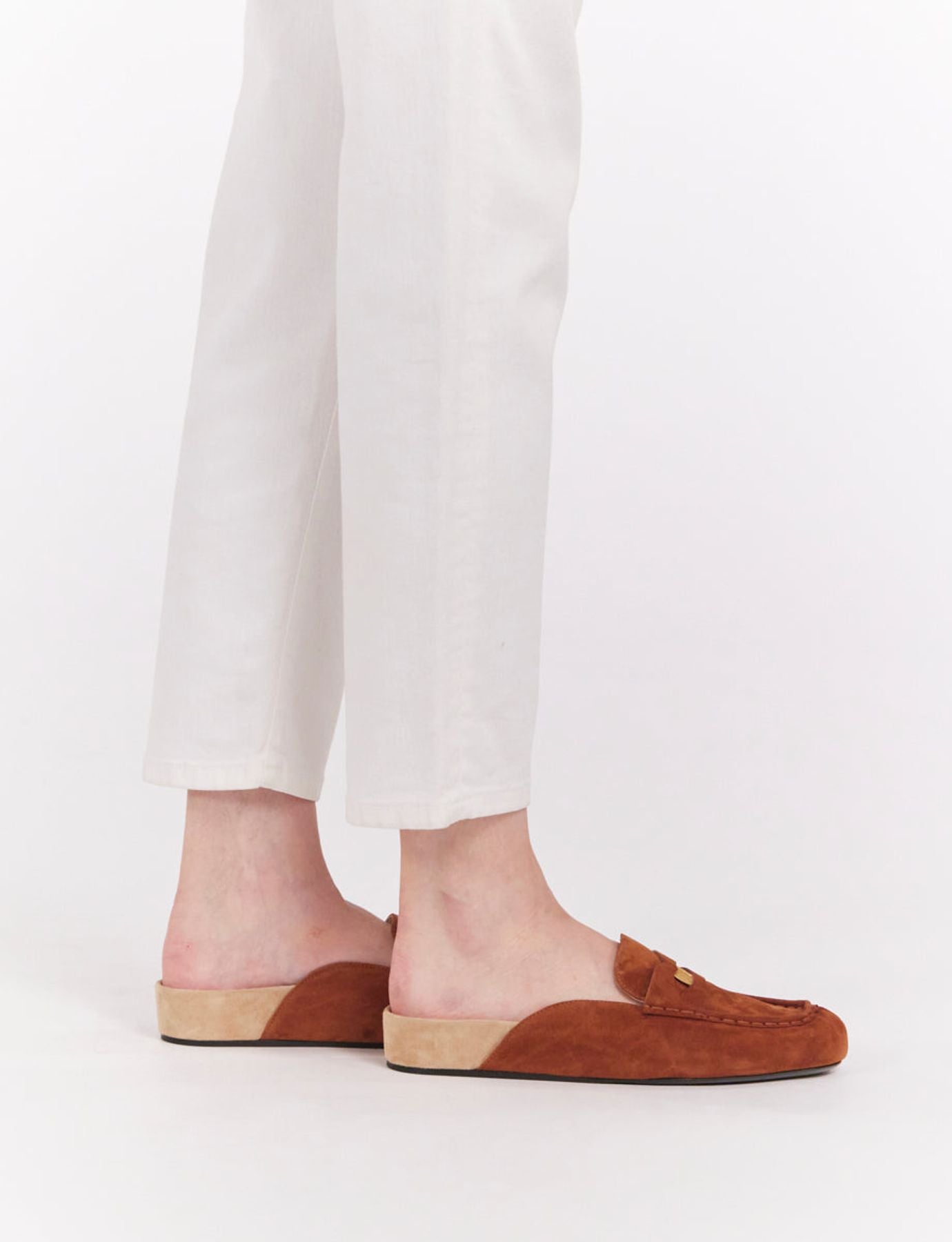 Mocasín mule Flavie piel coñac