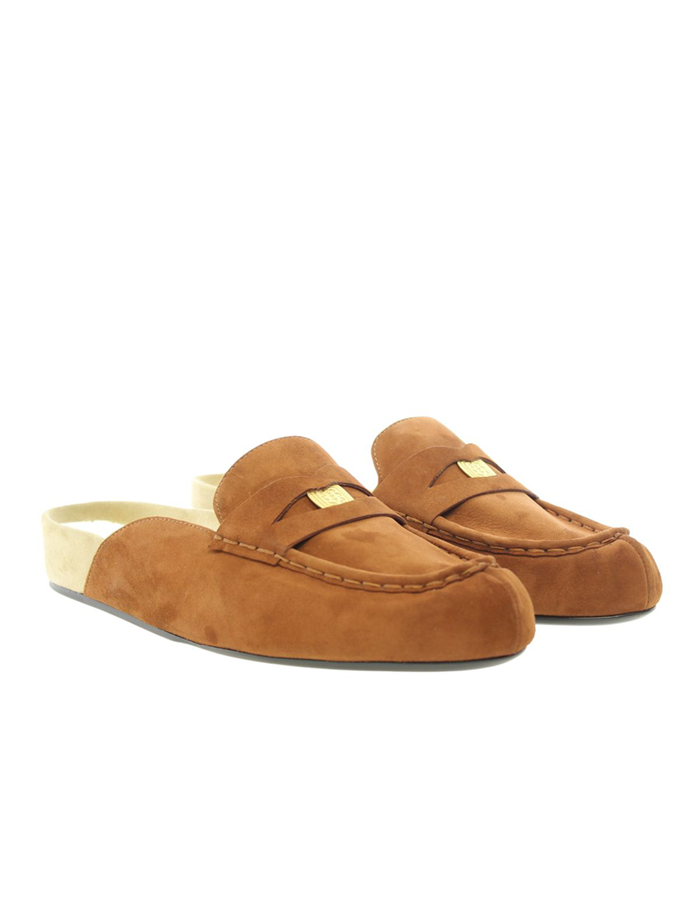 Mocasín mule Flavie piel coñac