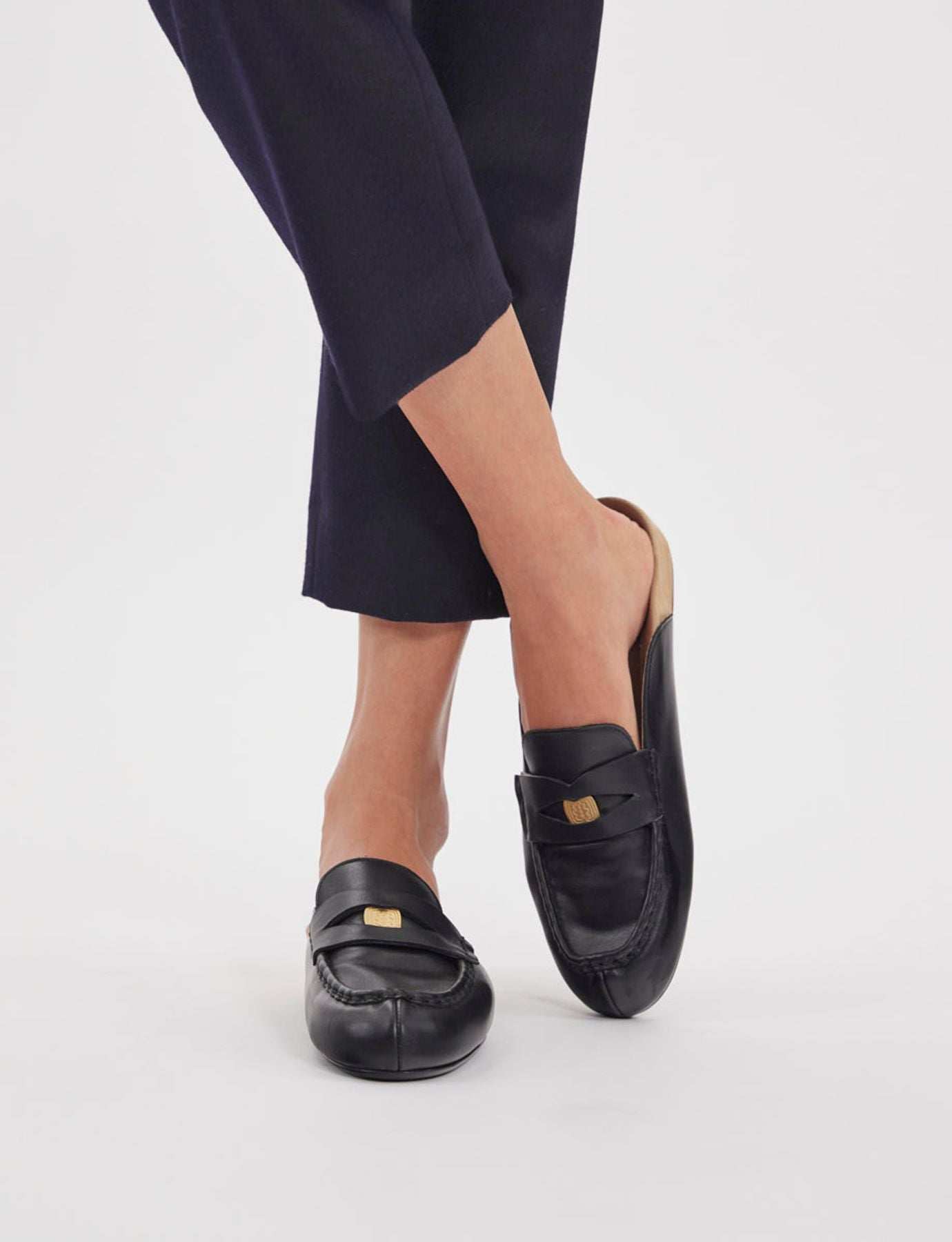 Mocasín de piel Flavie Negro