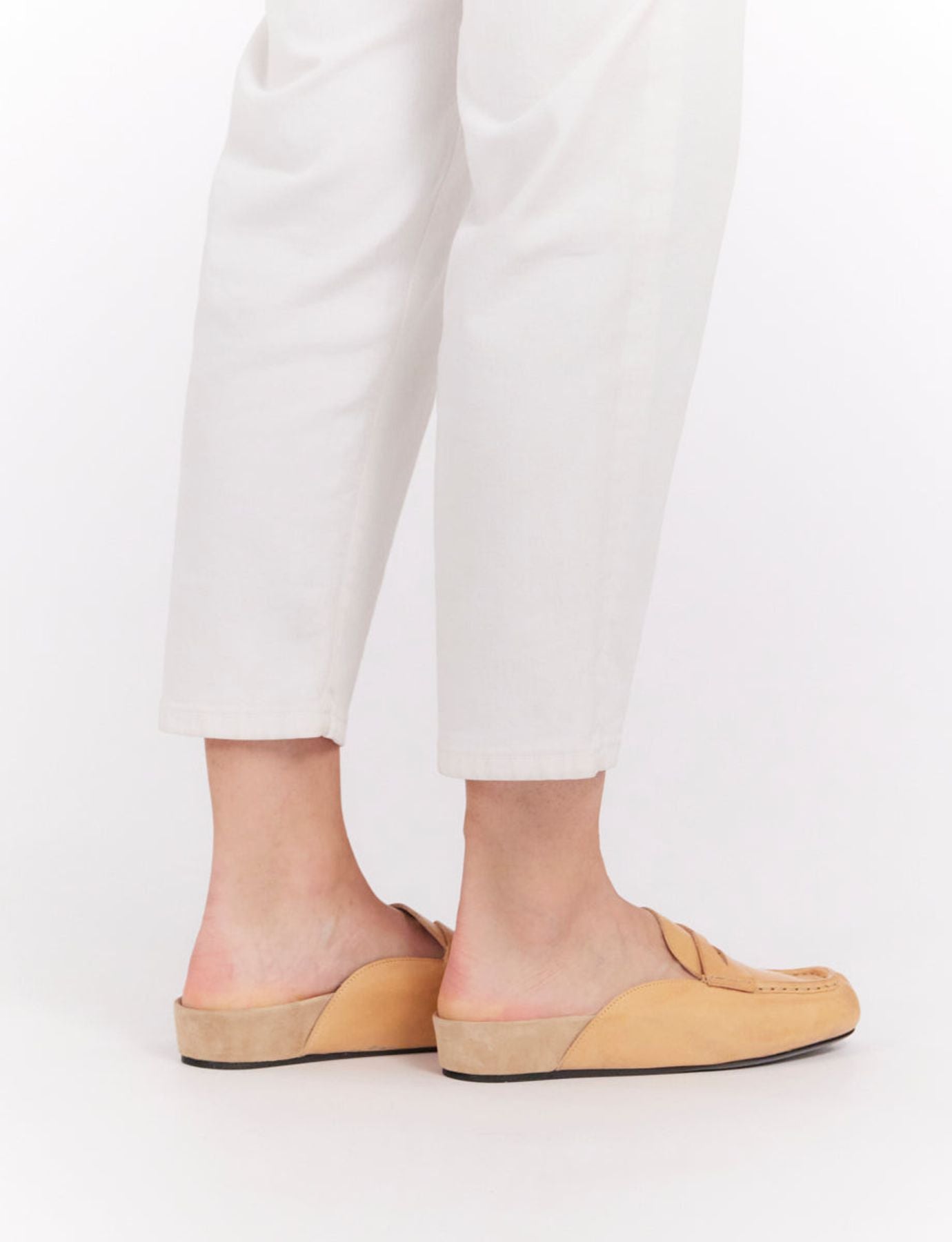 Flavie natural leather moccasin mule