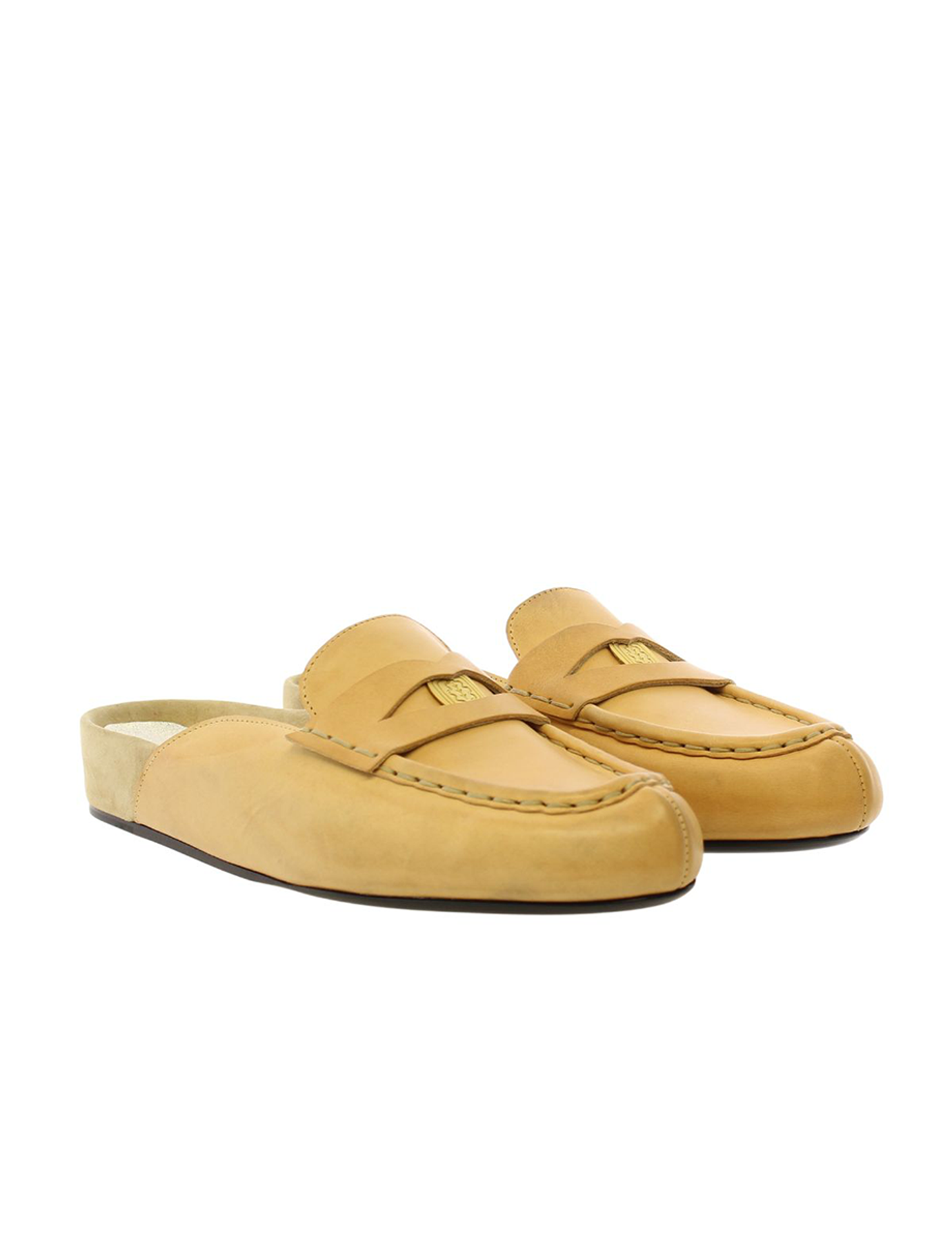 Flavie natural leather moccasin mule