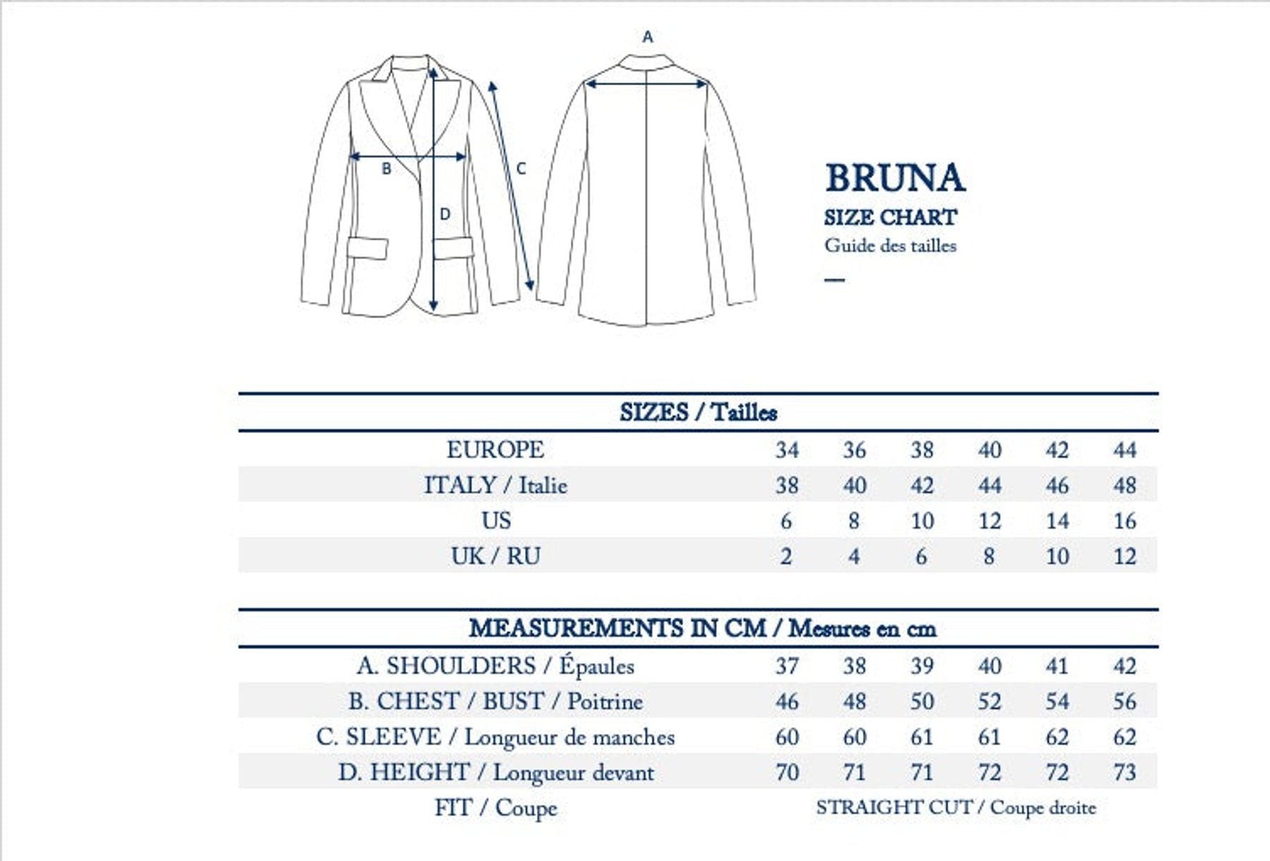 Chaqueta Bruna de lana azul oscuro