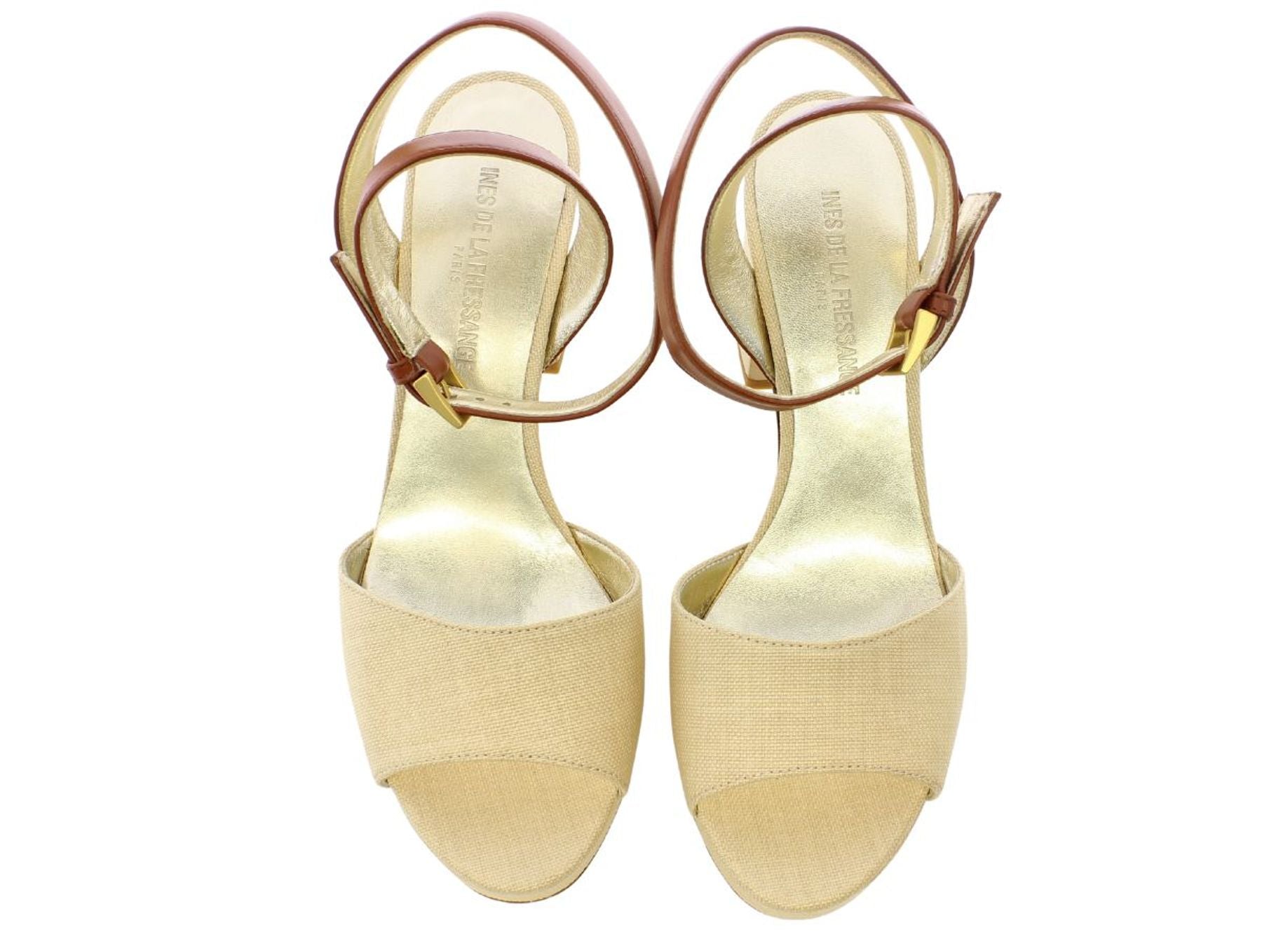 Cognac platform sandal