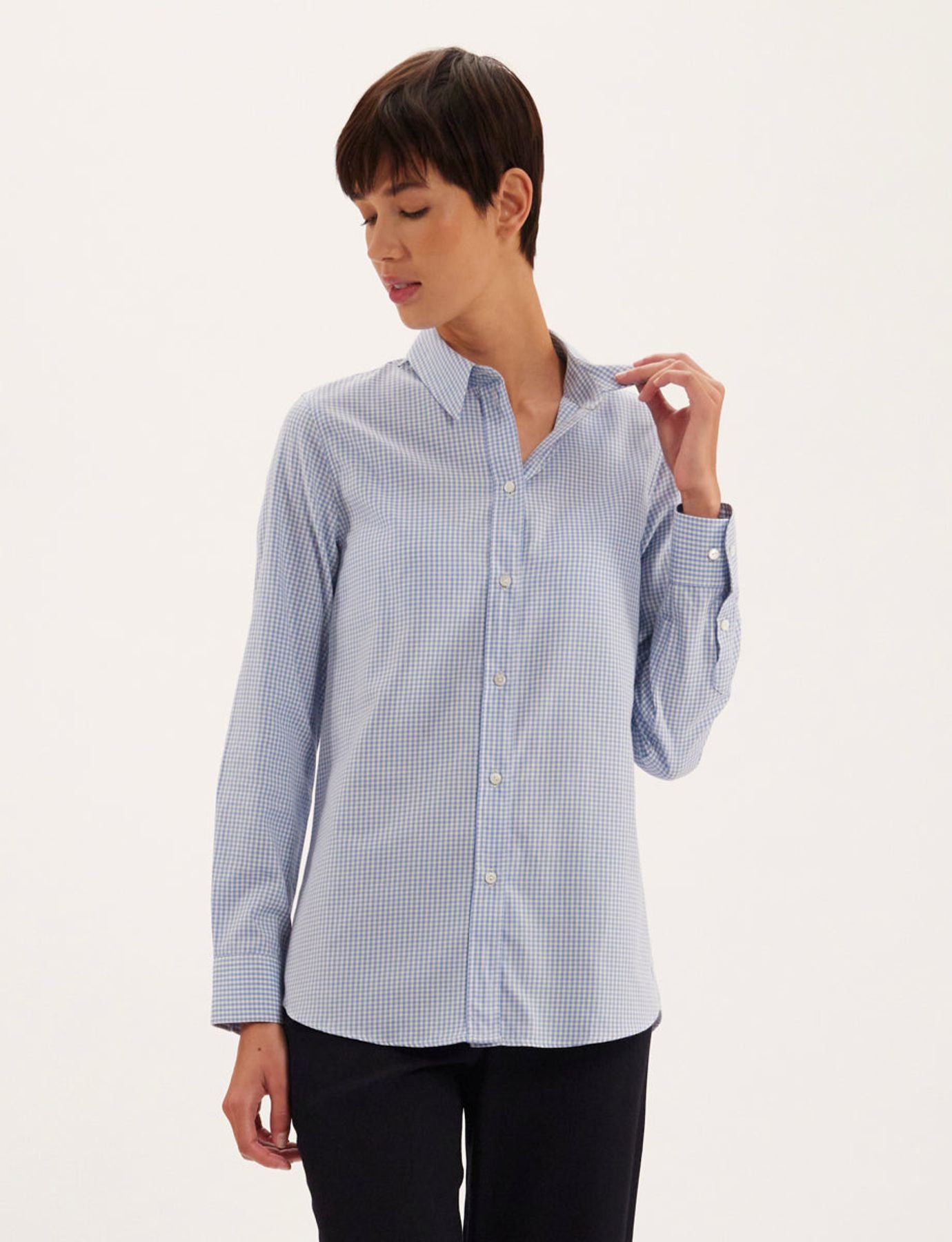 Camisa de cuadros guinga azul y blanca Martin