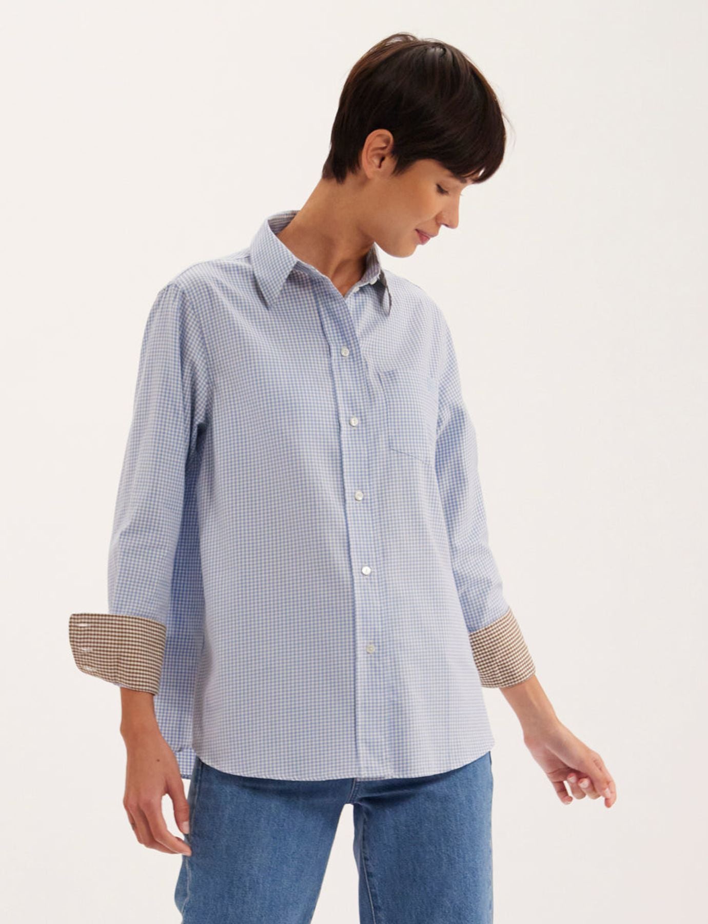 Camisa de cuadros azul claro Maureen