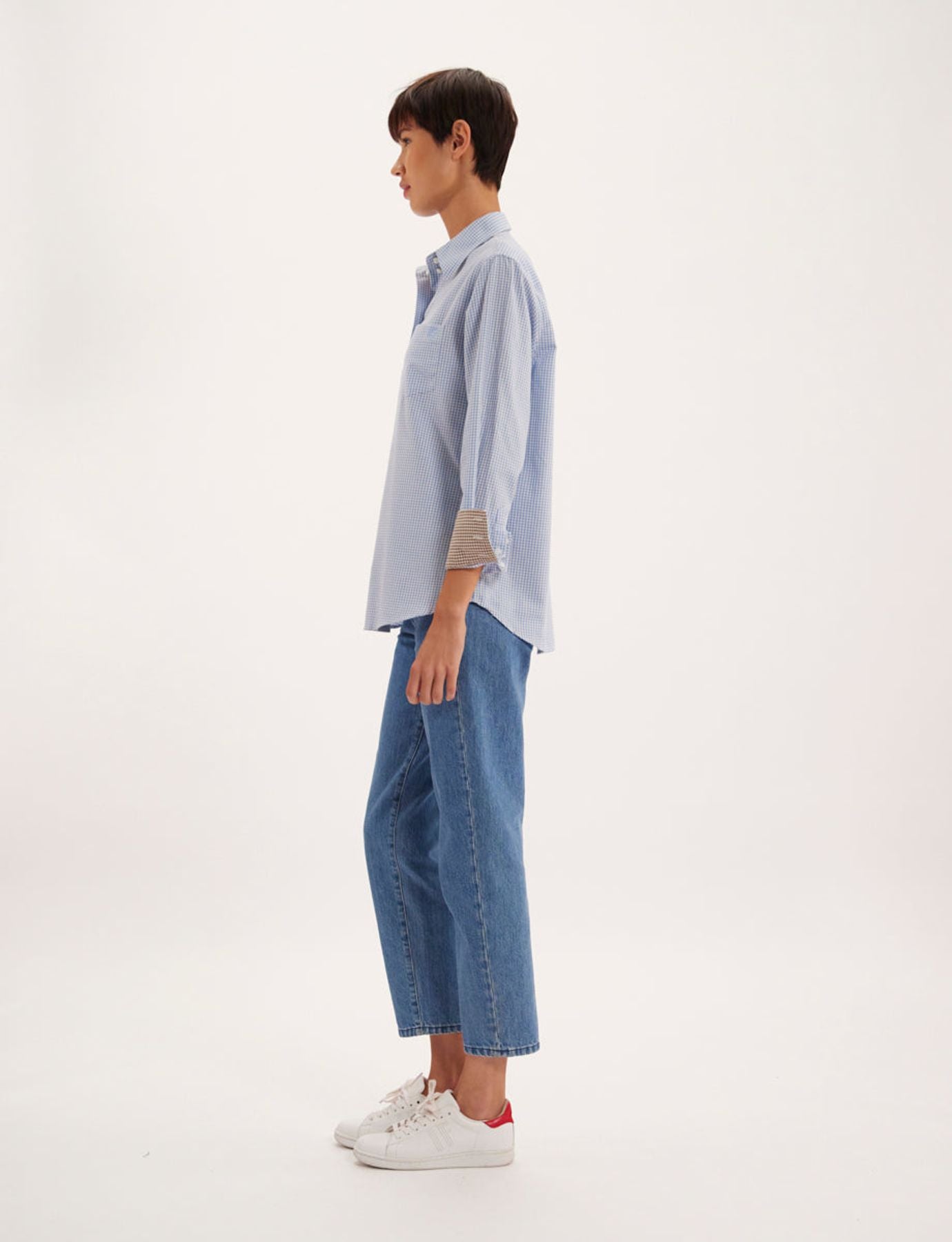 Camisa de cuadros azul claro Maureen