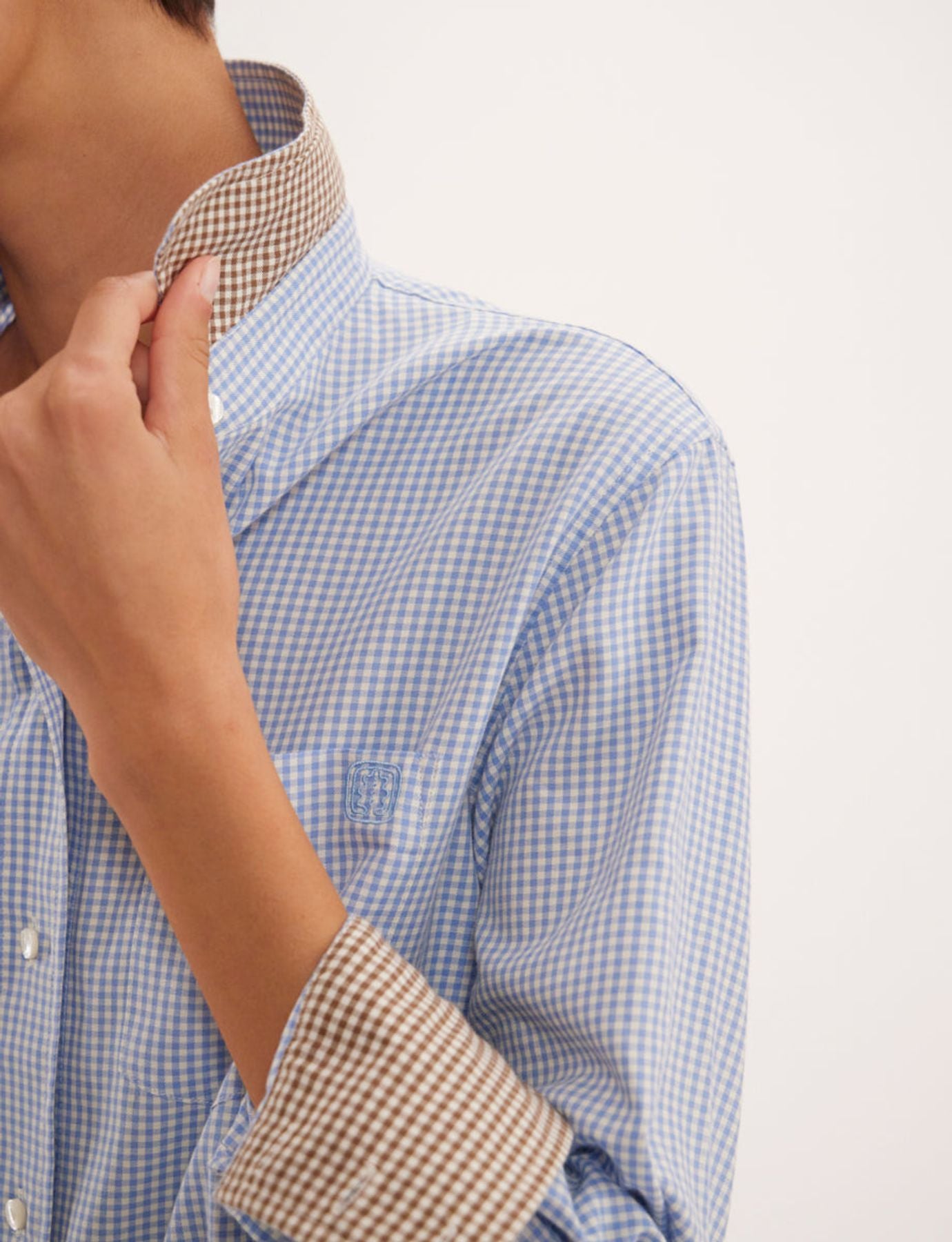 Camisa de cuadros azul claro Maureen