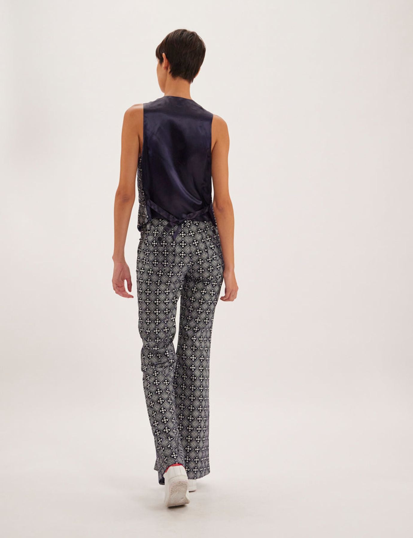 Chaleco Robinson azul y blanco